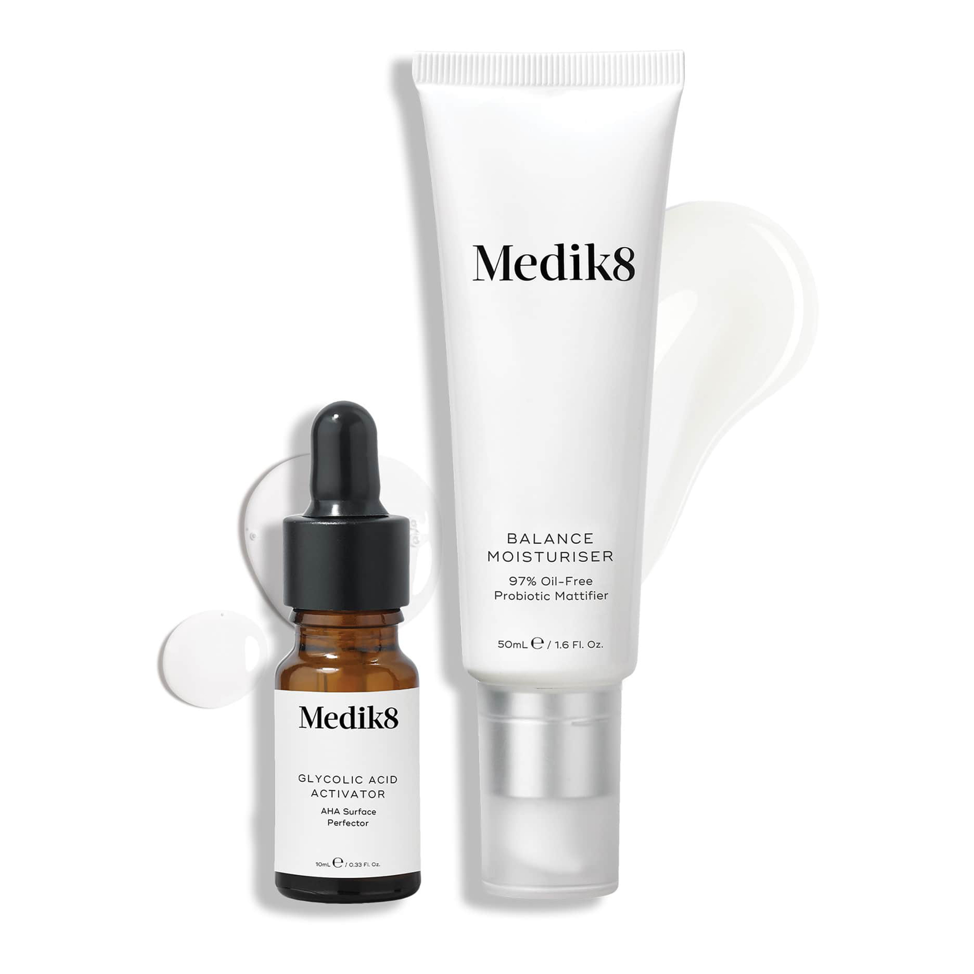 Medik8 Balance Moisturiser 50ml with Glycolic Acid Activator 10ml