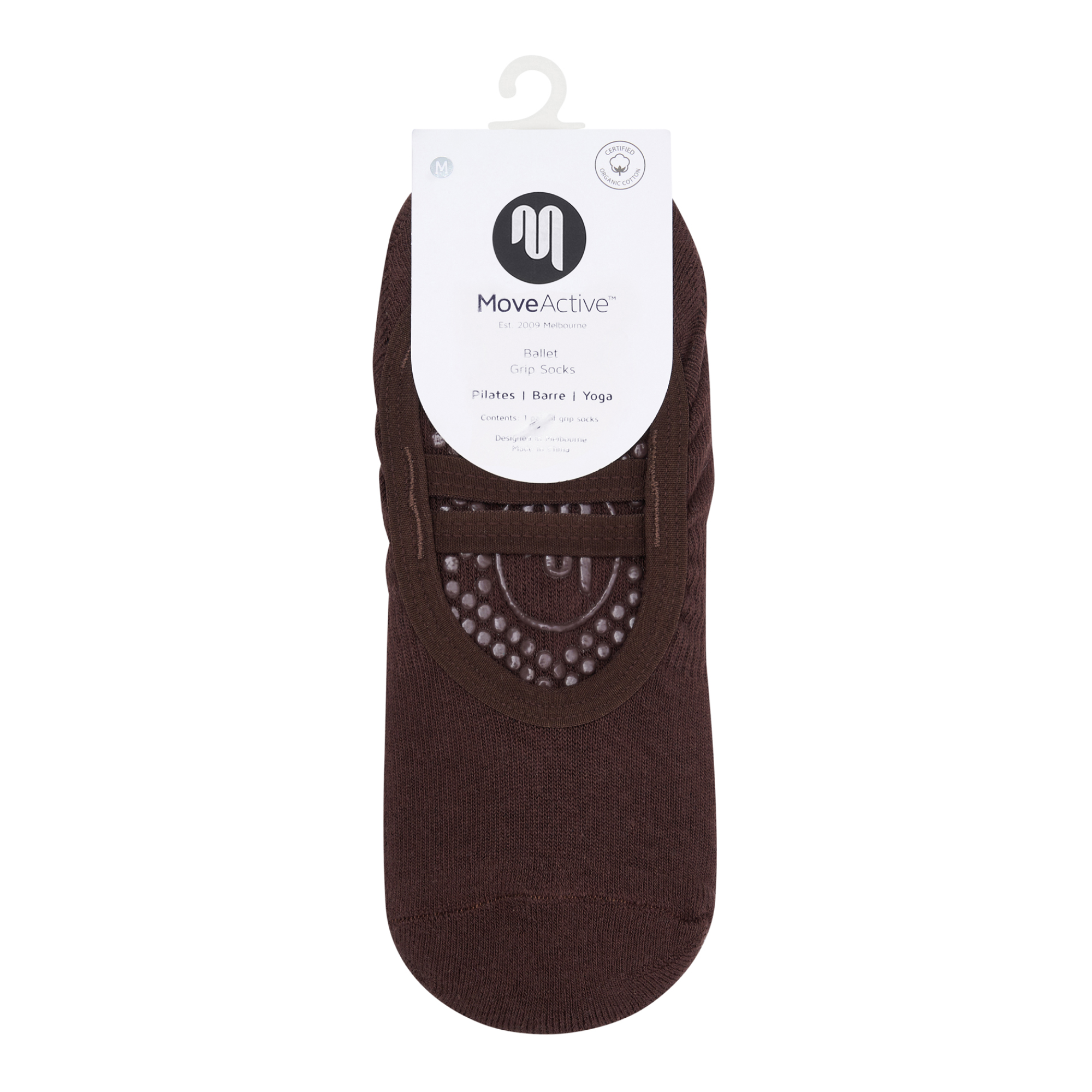 MoveActive Ballet Non Slip Grip Socks - Espresso