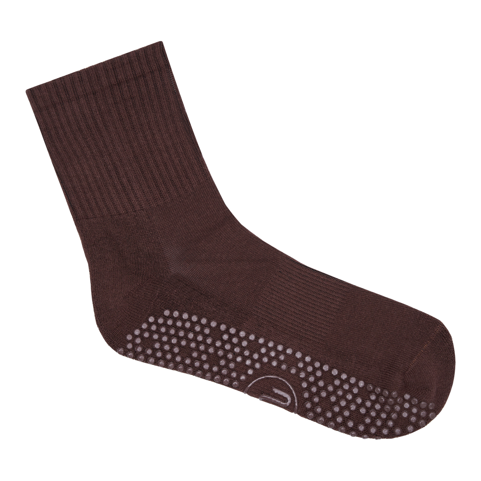 MoveActive Crew Non Slip Grip Socks - Espresso