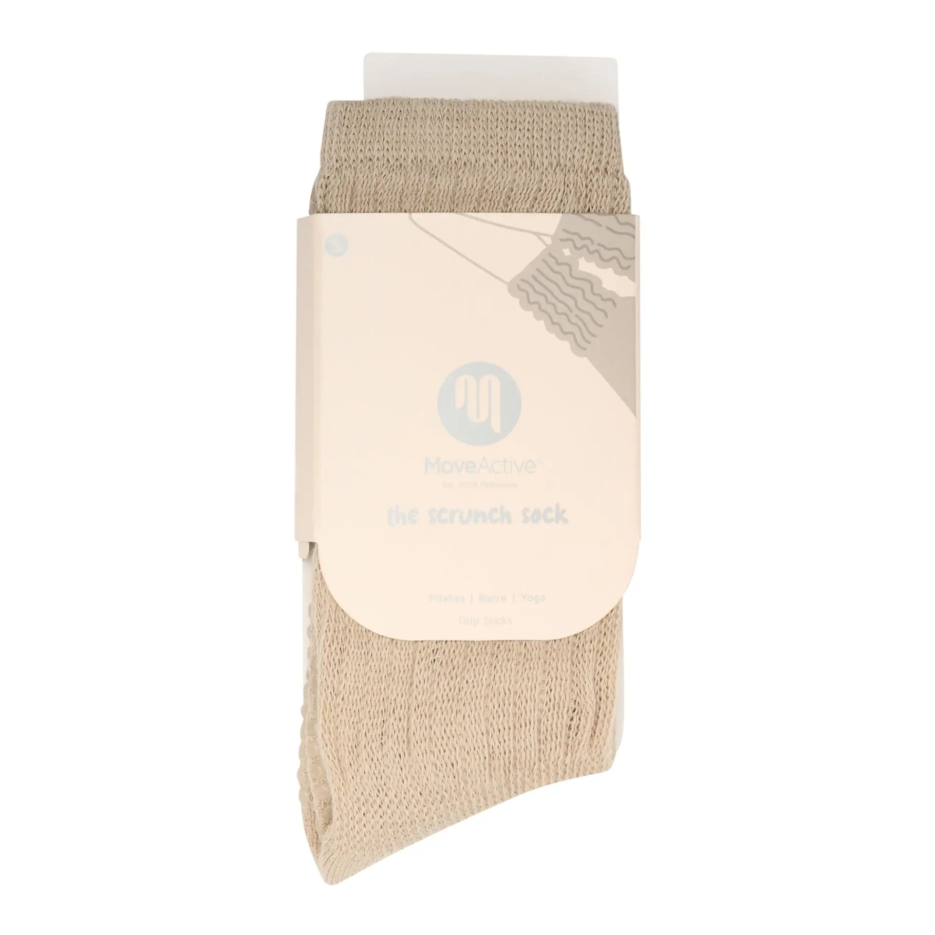MoveActive Scrunch Non Slip Grip Sock-Latte