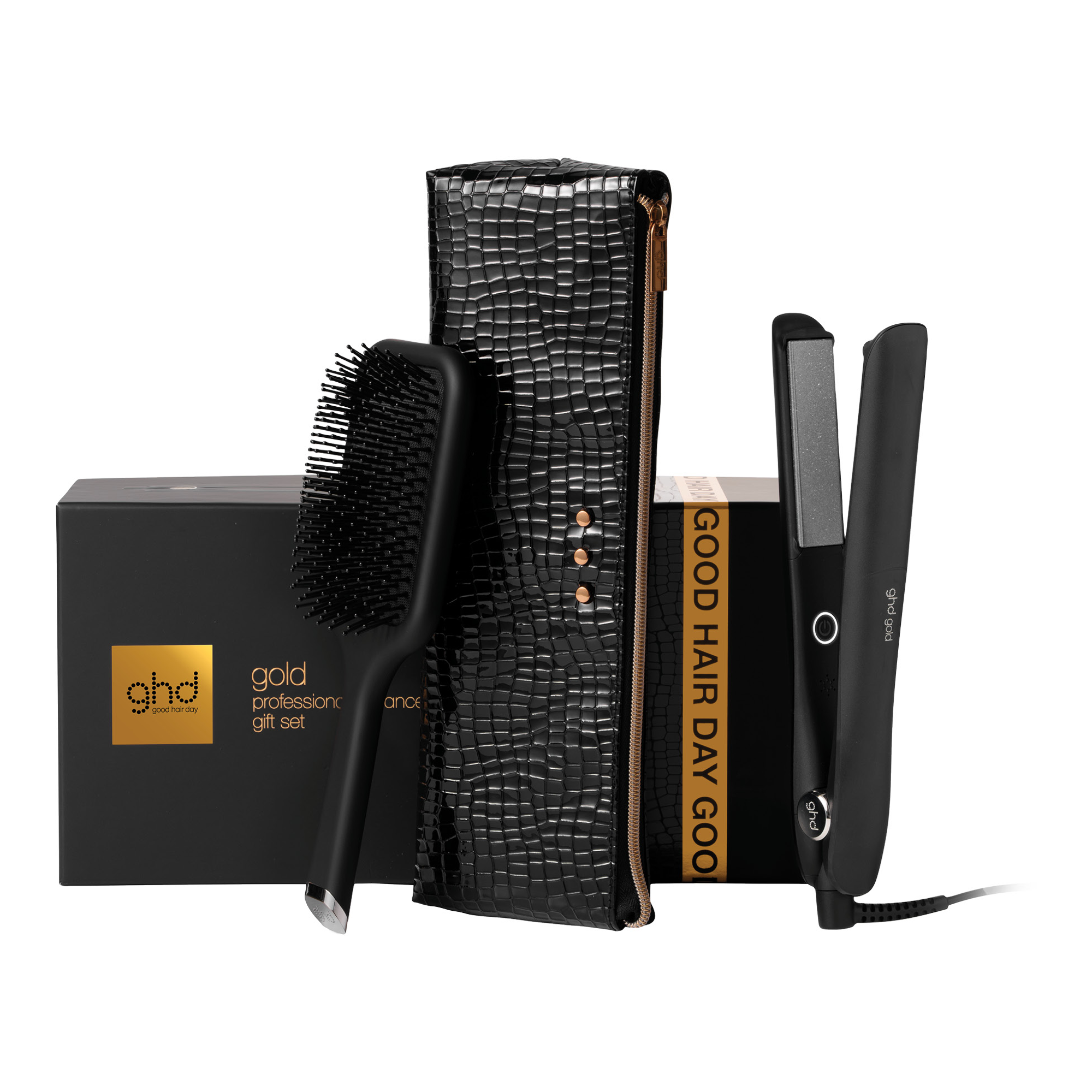 ghd gold  hair straightener gift set