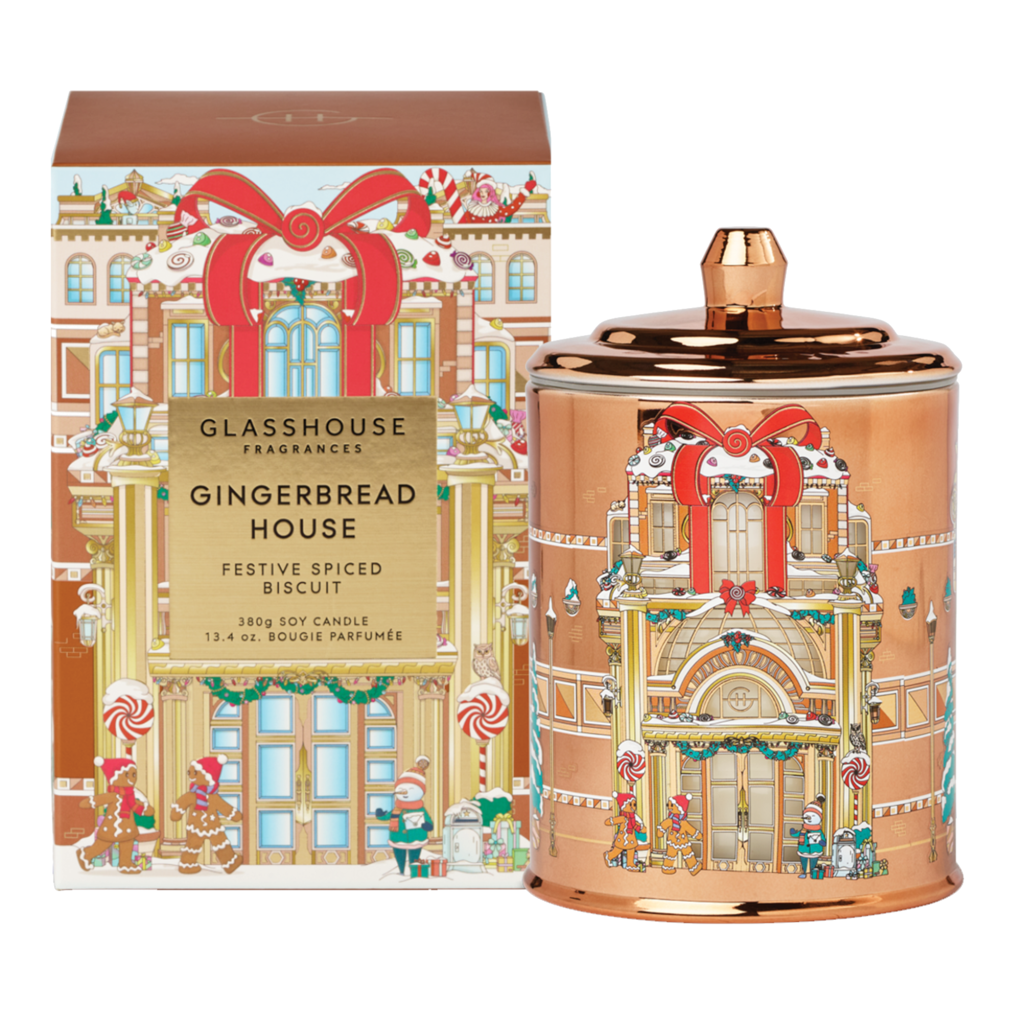 Glasshouse Fragrances 380g Candle - Christmas - Gingerbread House