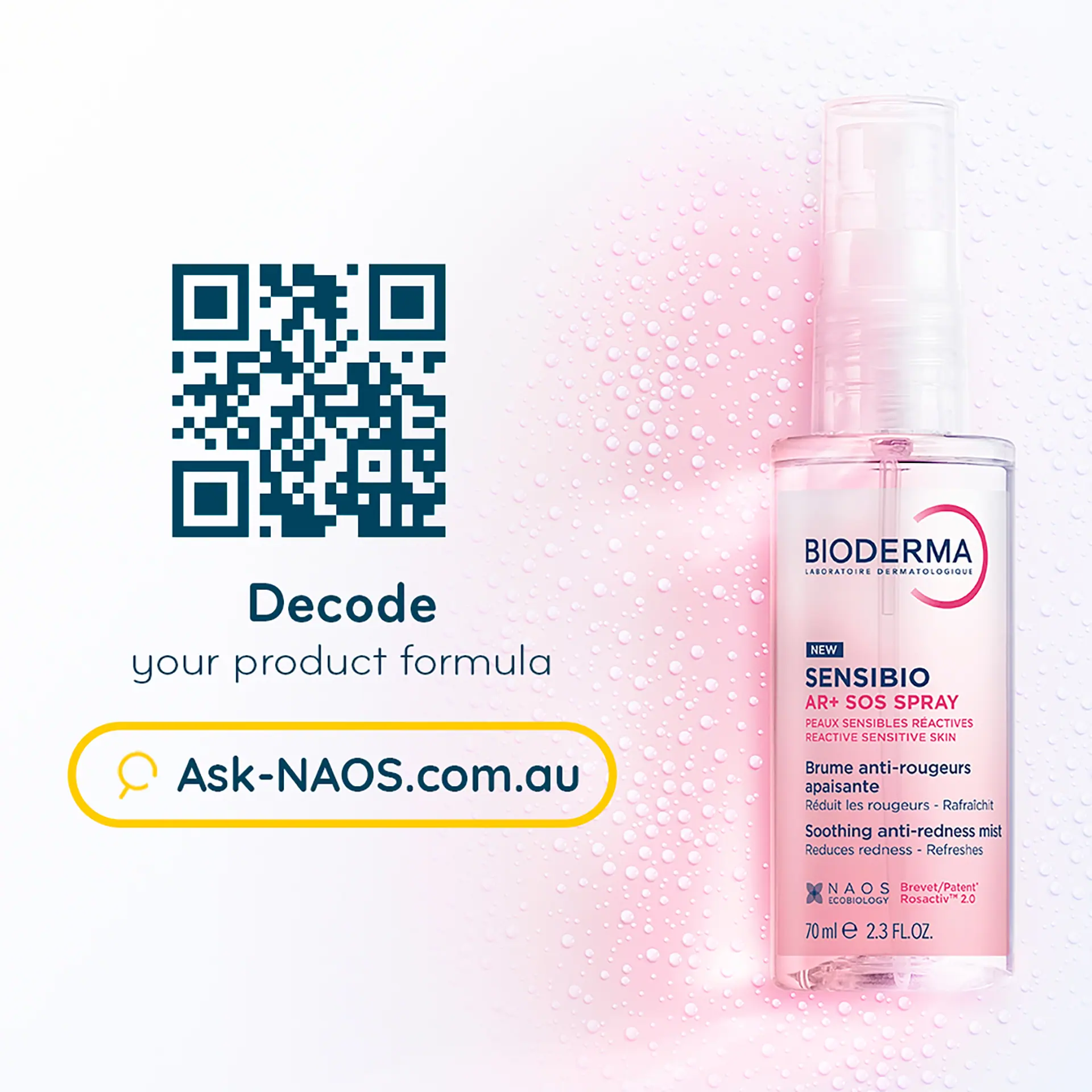 BIODERMA Sensibio AR+ SOS Spray Soothing Anti-redness mist 70ml