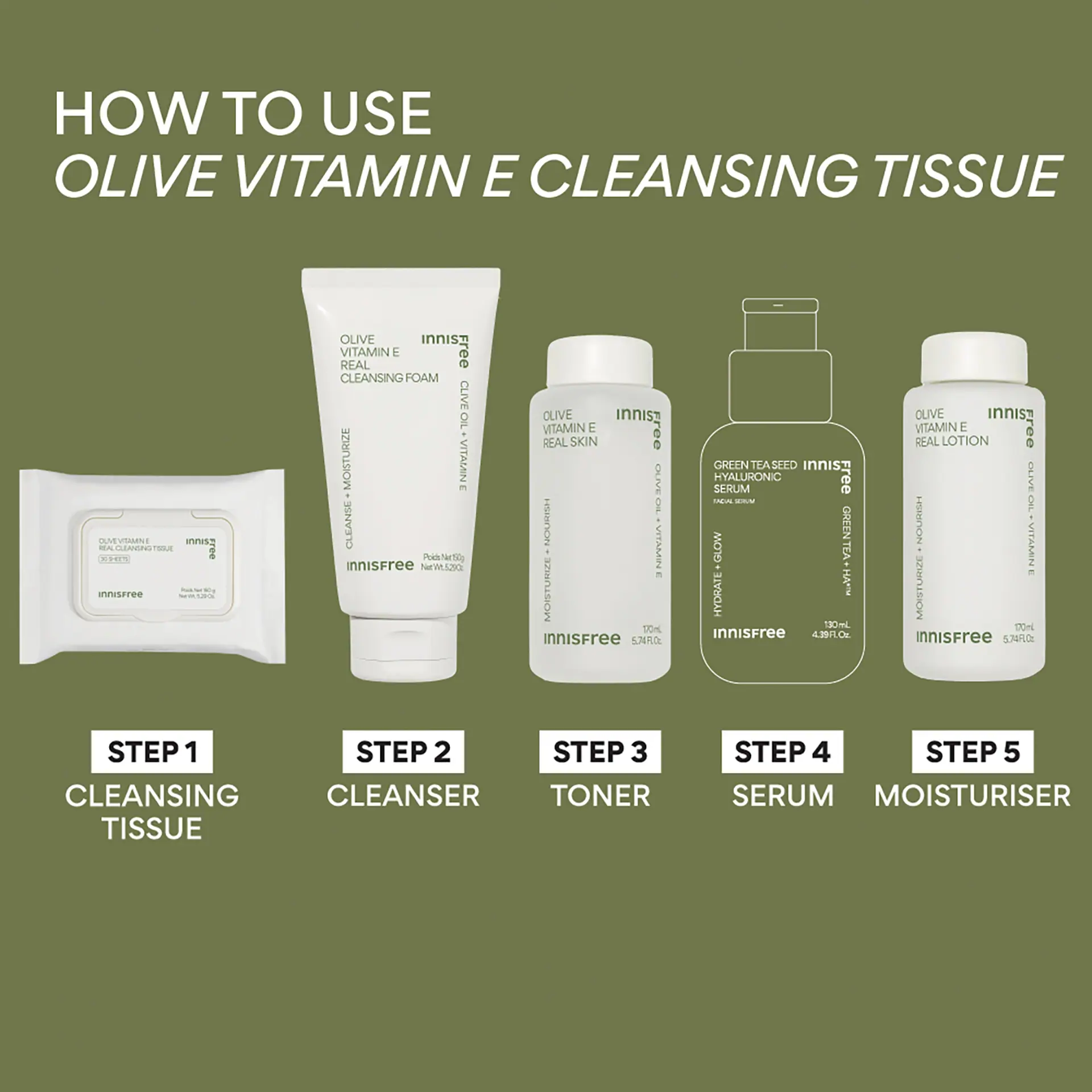 INNISFREE Olive Vitamin E Real Cleansing Tissue