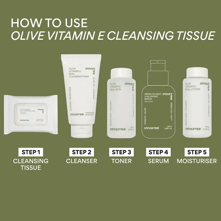 INNISFREE Olive Vitamin E Real Cleansing Tissue