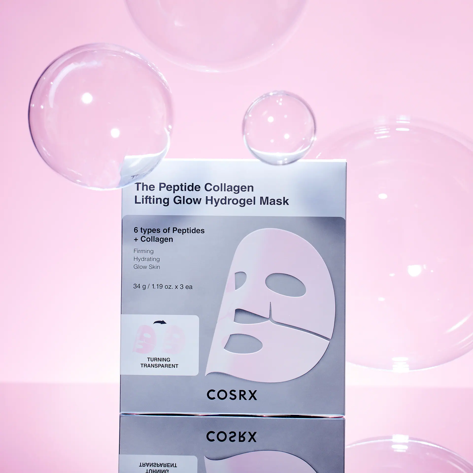COSRX The Peptide Collagen Lifting Glow Hydrogel Mask - 3 pack
