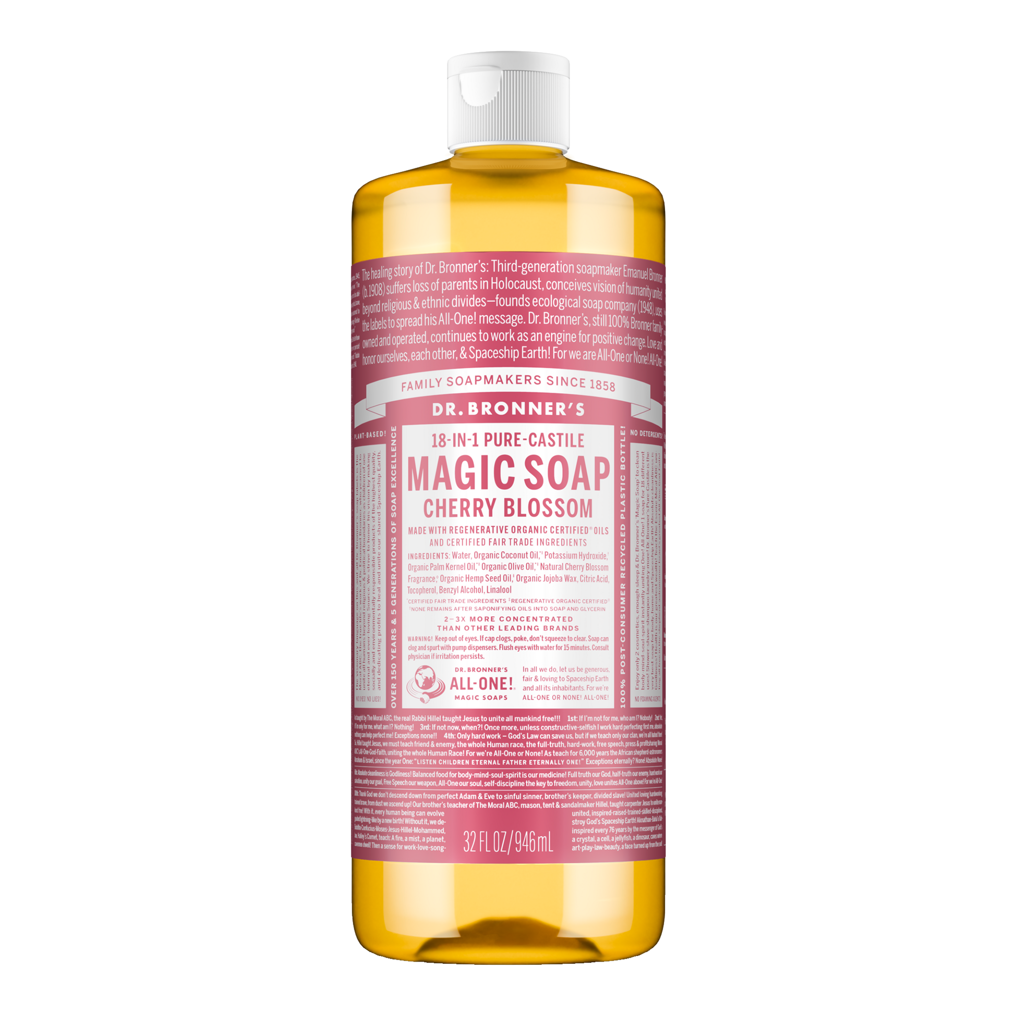 Dr. Bronner Castile Liquid Soap - Cherry Blossom 946ml