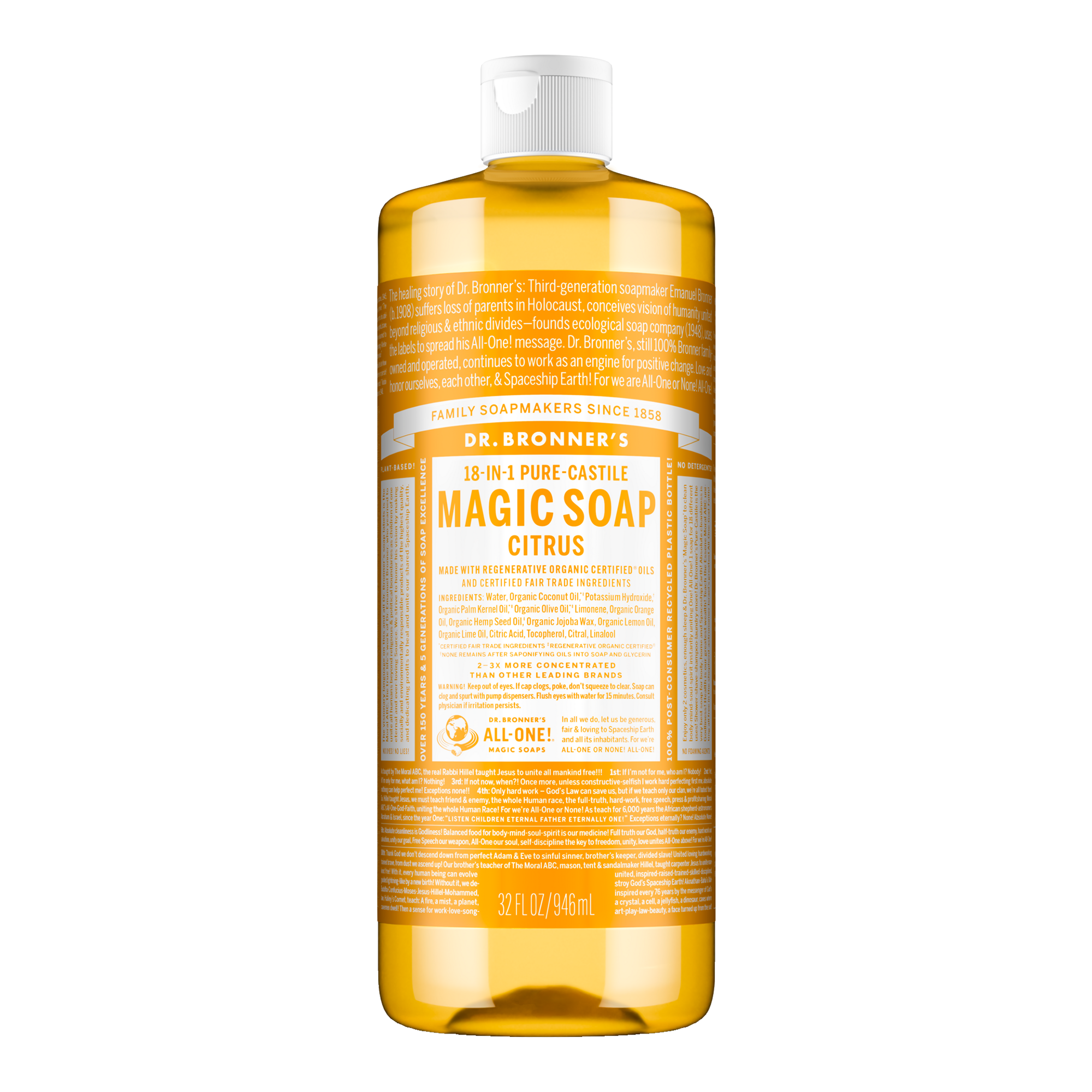 Dr. Bronner Castile Liquid Soap - Citrus 946ml