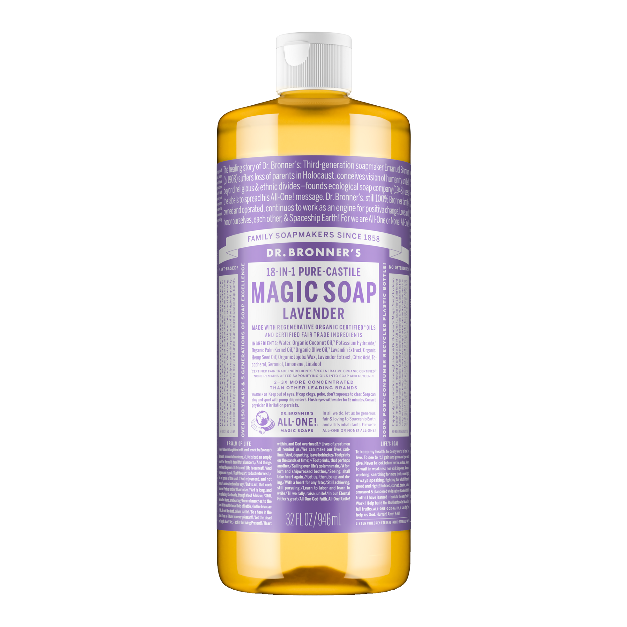 Dr. Bronner's Castile Liquid Soap - Lavender 946ml