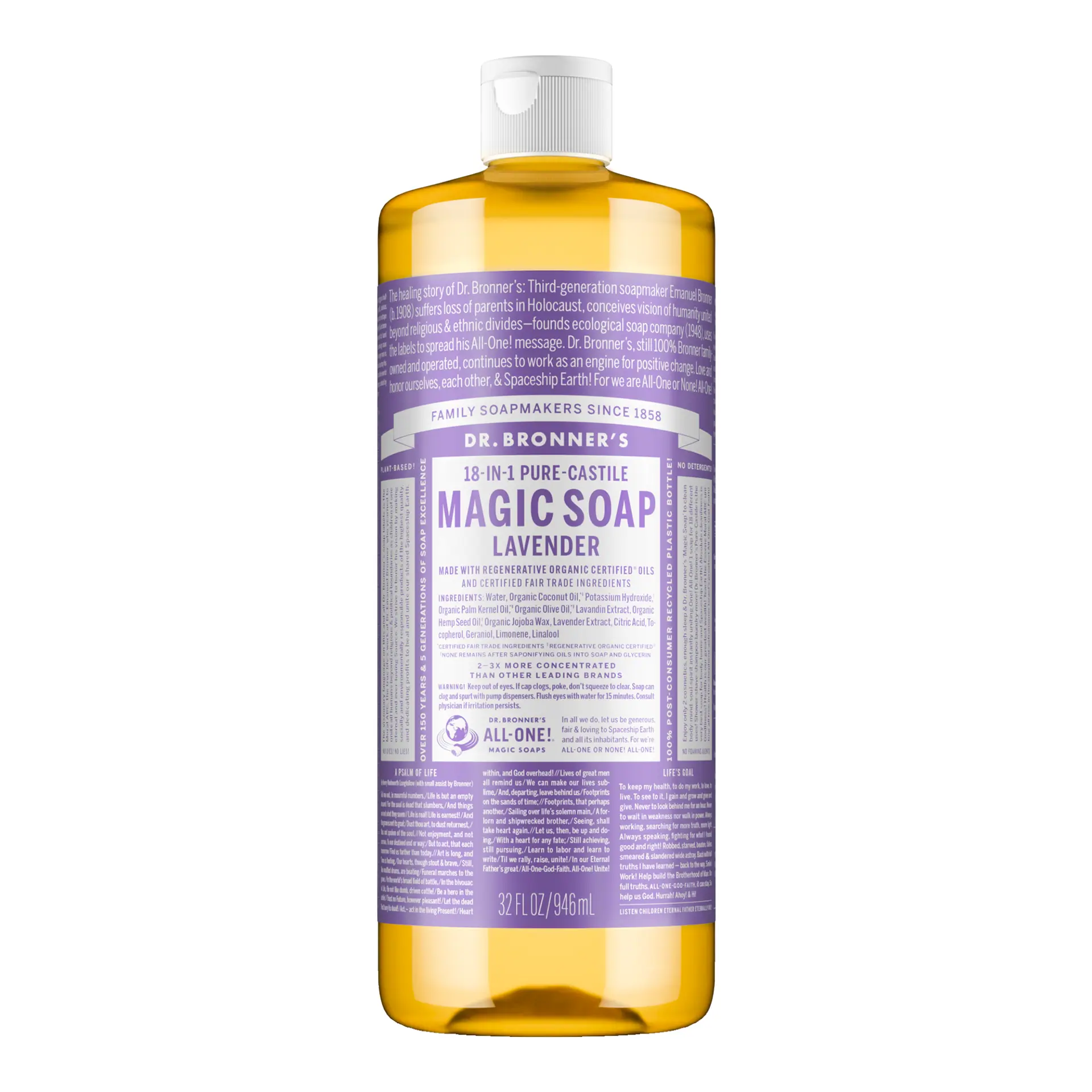 Dr. Bronner's Castile Liquid Soap - Lavender 946ml