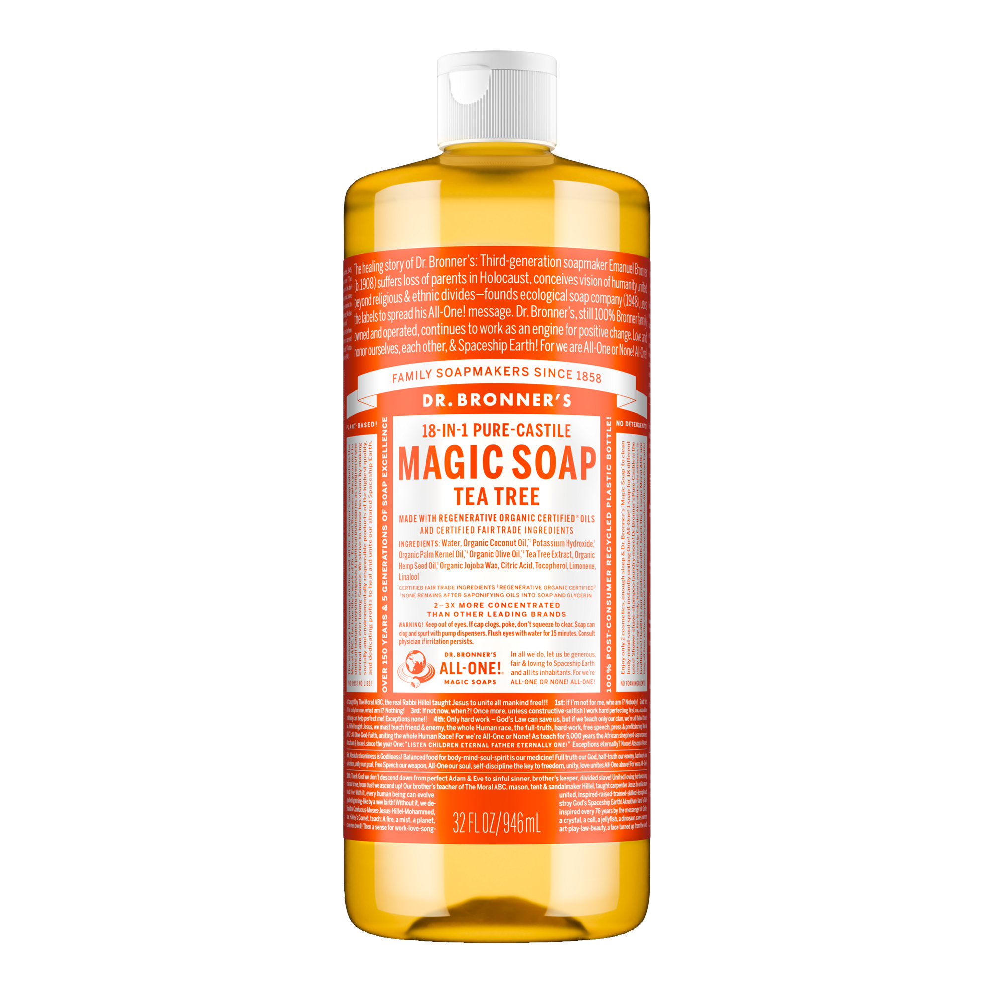 Dr. Bronner's Castile Liquid Soap - Tea Tree 946ml