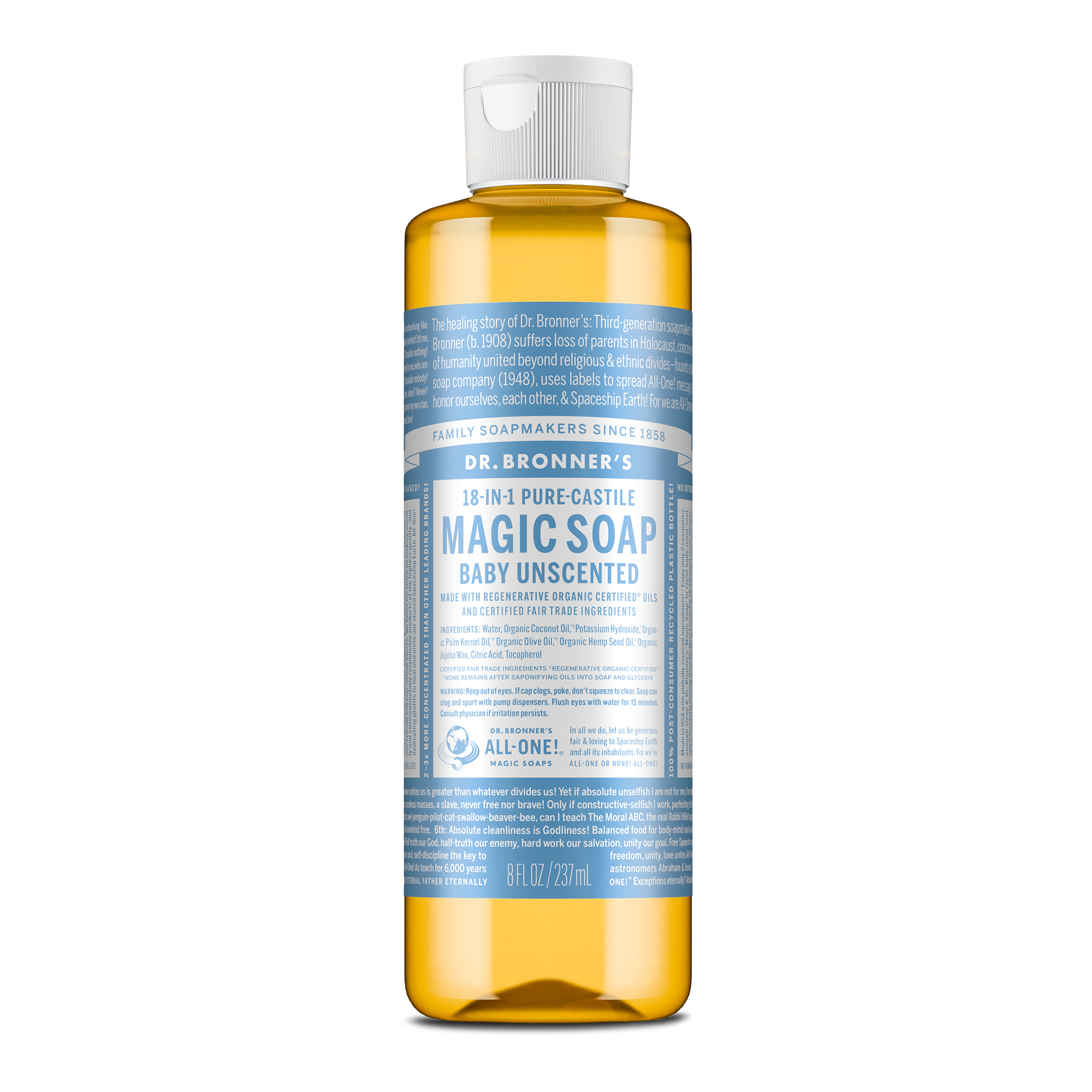 Dr. Bronner's Castile Liquid Soap - Baby Unscented 237mL