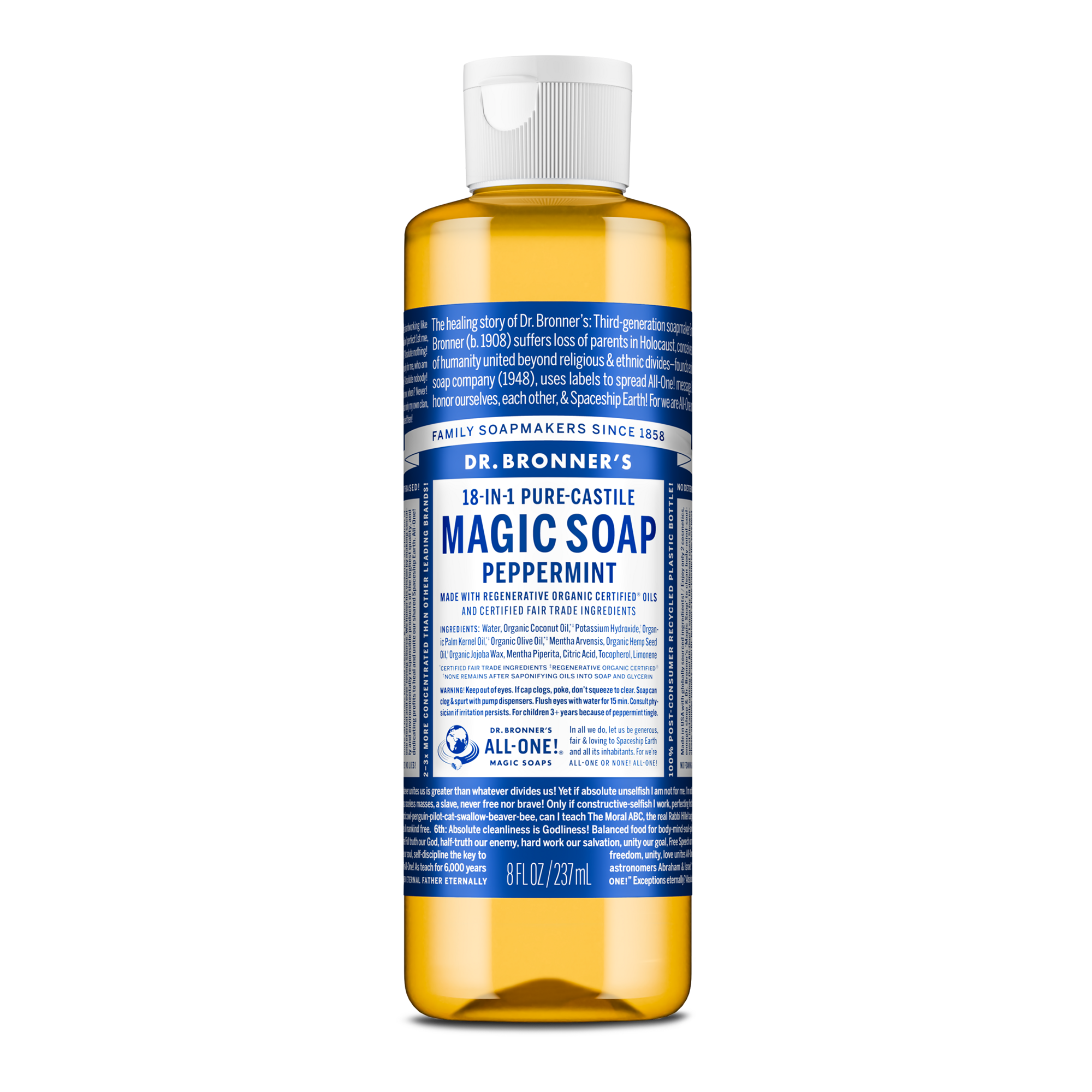 Dr. Bronner's Castile Liquid Soap - Peppermint 237mL