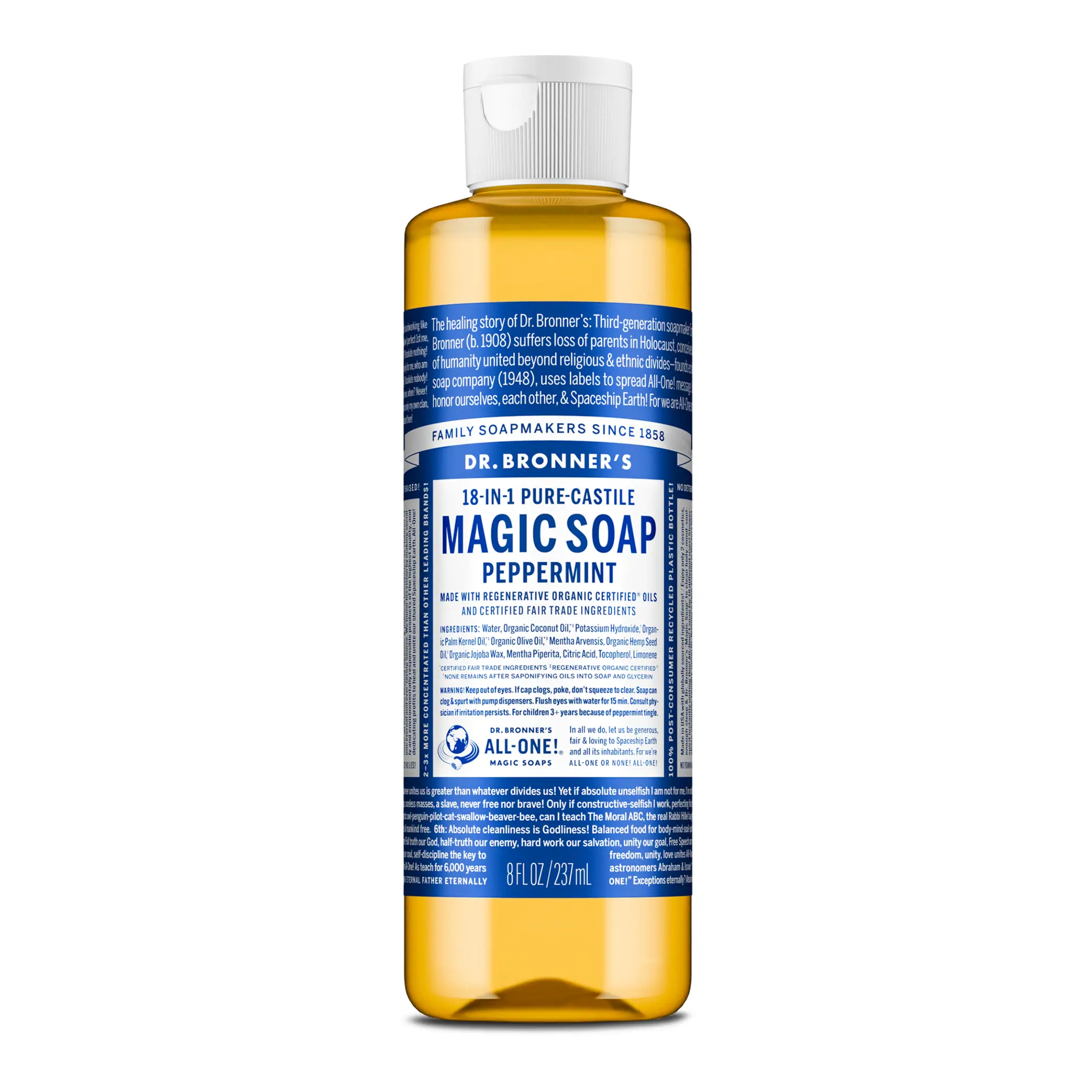 Dr. Bronner's Castile Liquid Soap - Peppermint 237mL