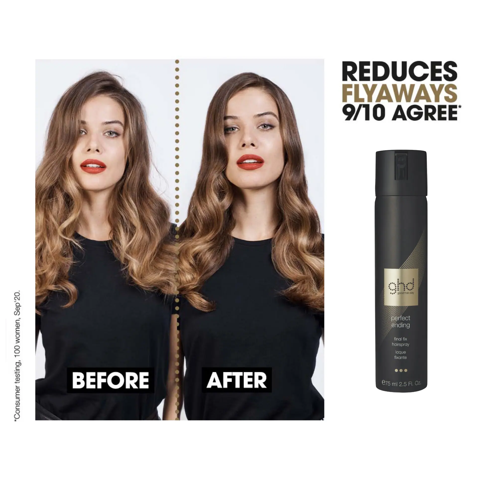 GHD perfect ending - final fix travel size hair spray 75ml