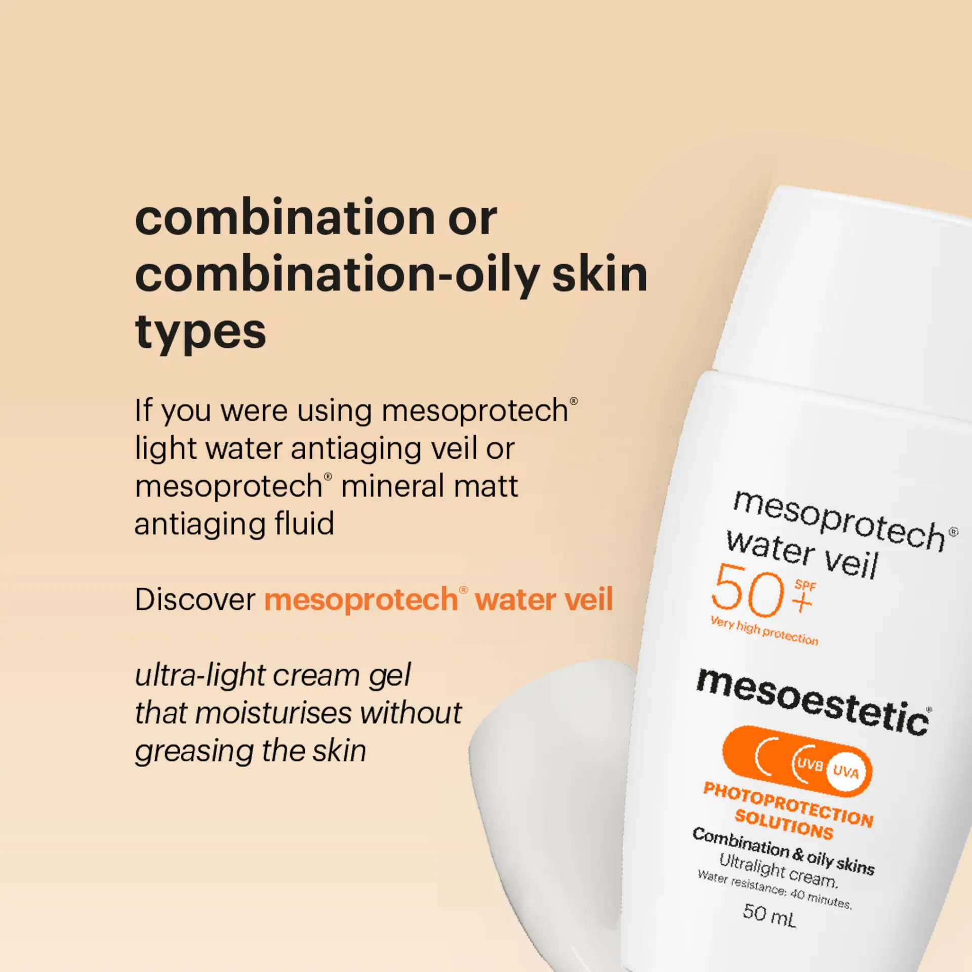 mesoestetic mesoprotech water veil SPF50+ 50ml