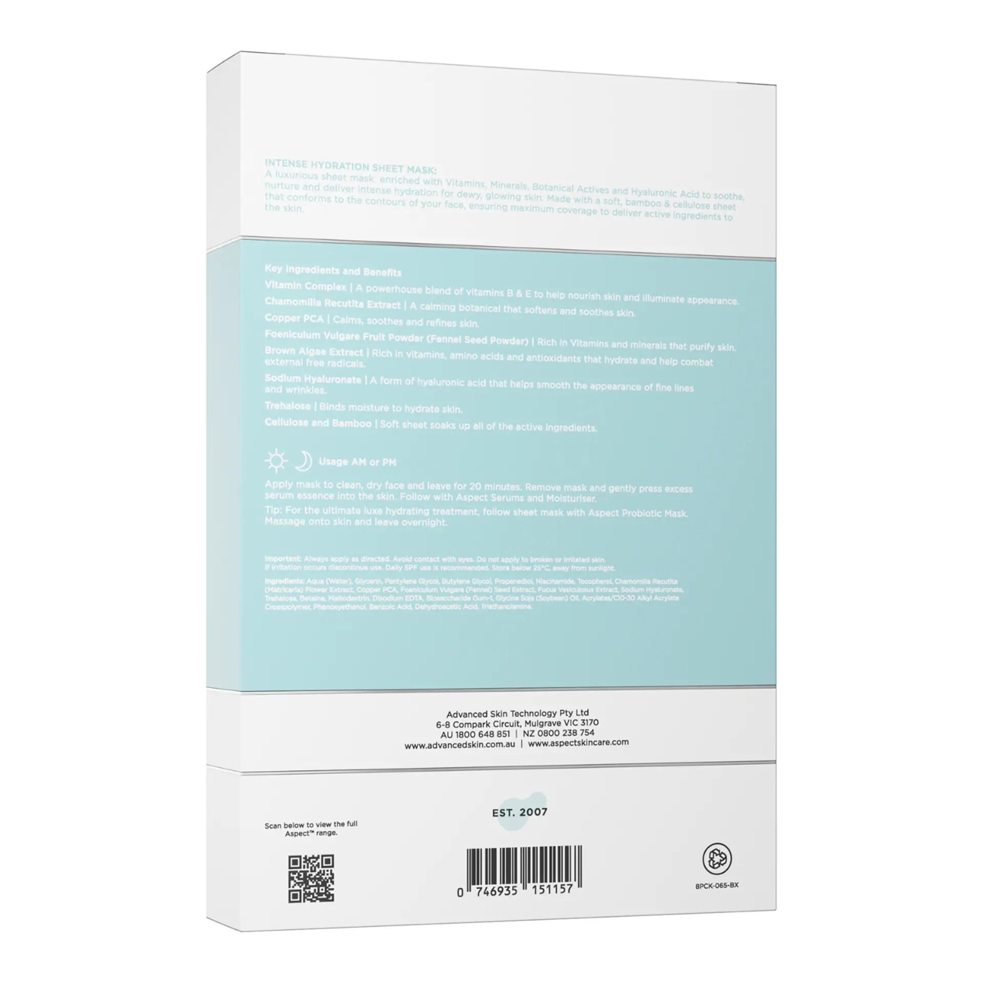 Aspect Intense Hydration Sheet Mask (5 pack)