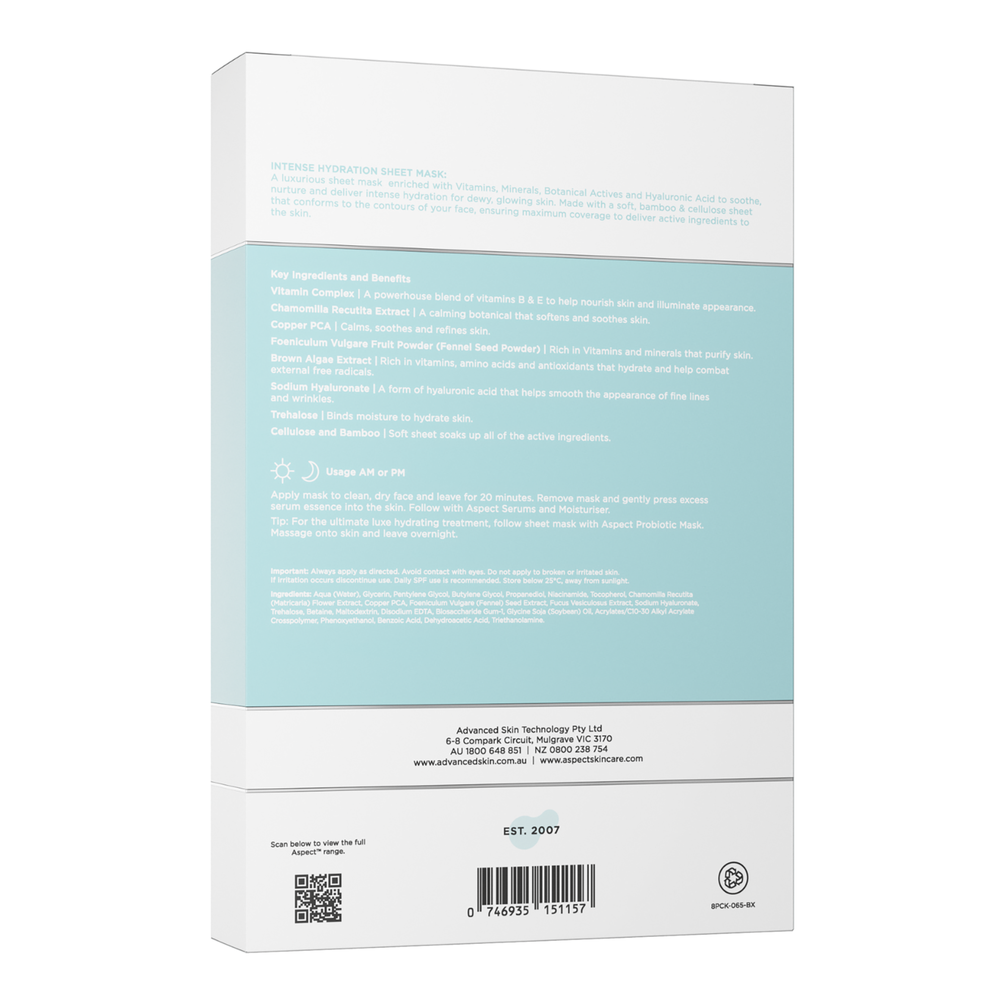 Aspect Intense Hydration Sheet Mask (5 pack)