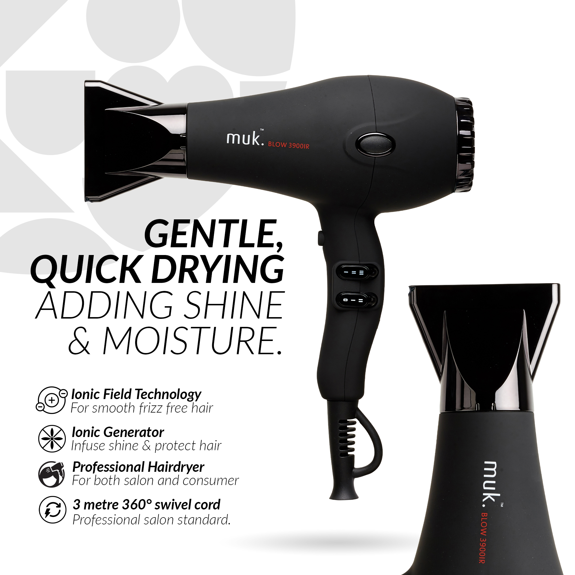 Muk Blow 3900IR Dryer Matte Black