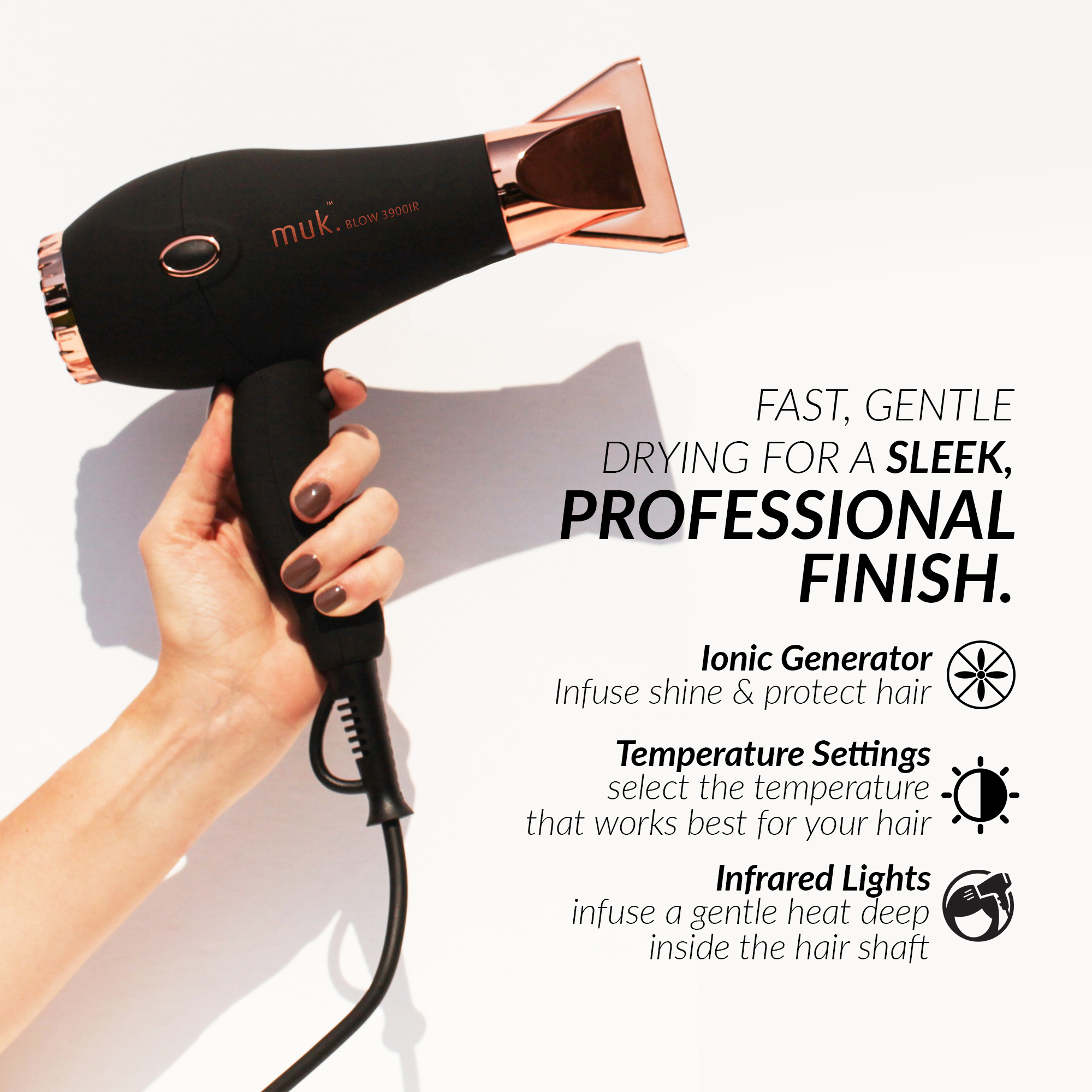 Muk Blow 3900IR Dryer Rose Gold
