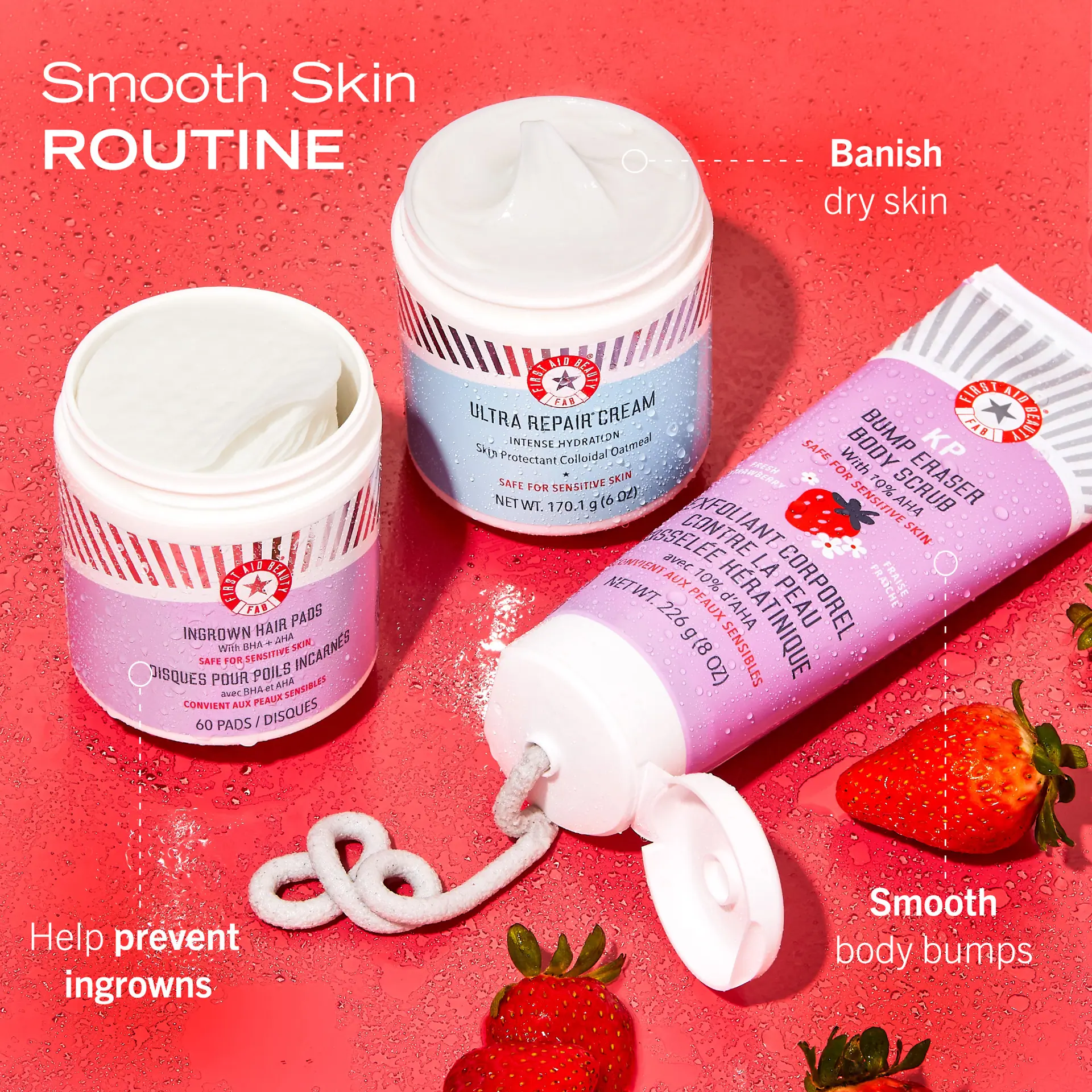 FIRST AID BEAUTY KP Bump Eraser with 10% AHA 226g - Strawberry