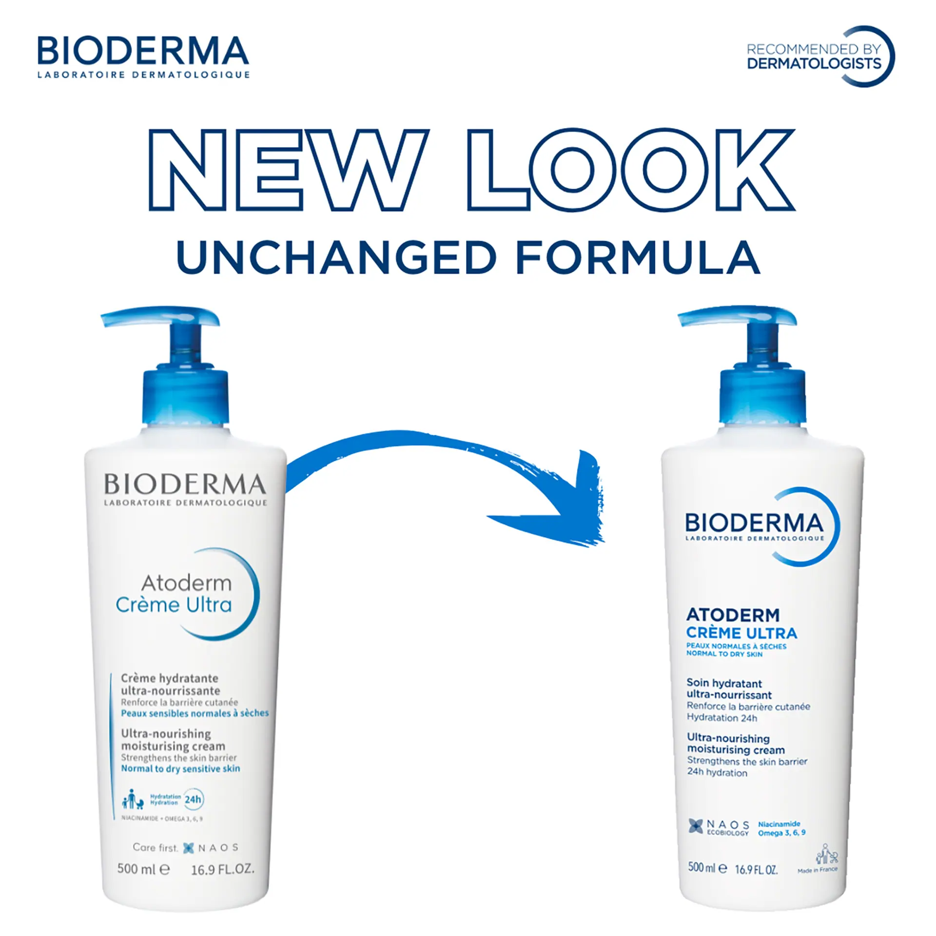 Bioderma Atoderm Creme Ultra Nourishing Moisturiser For Dry Skin 500ml