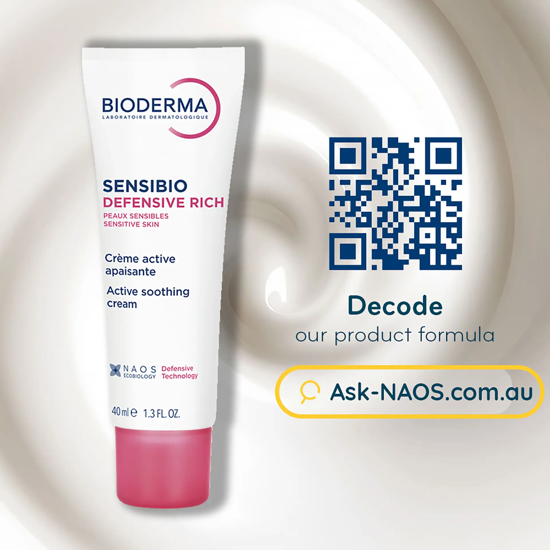 Bioderma Sensibio Defensive Rich Ultra-Nourishing Soothing Moisturiser 40ml