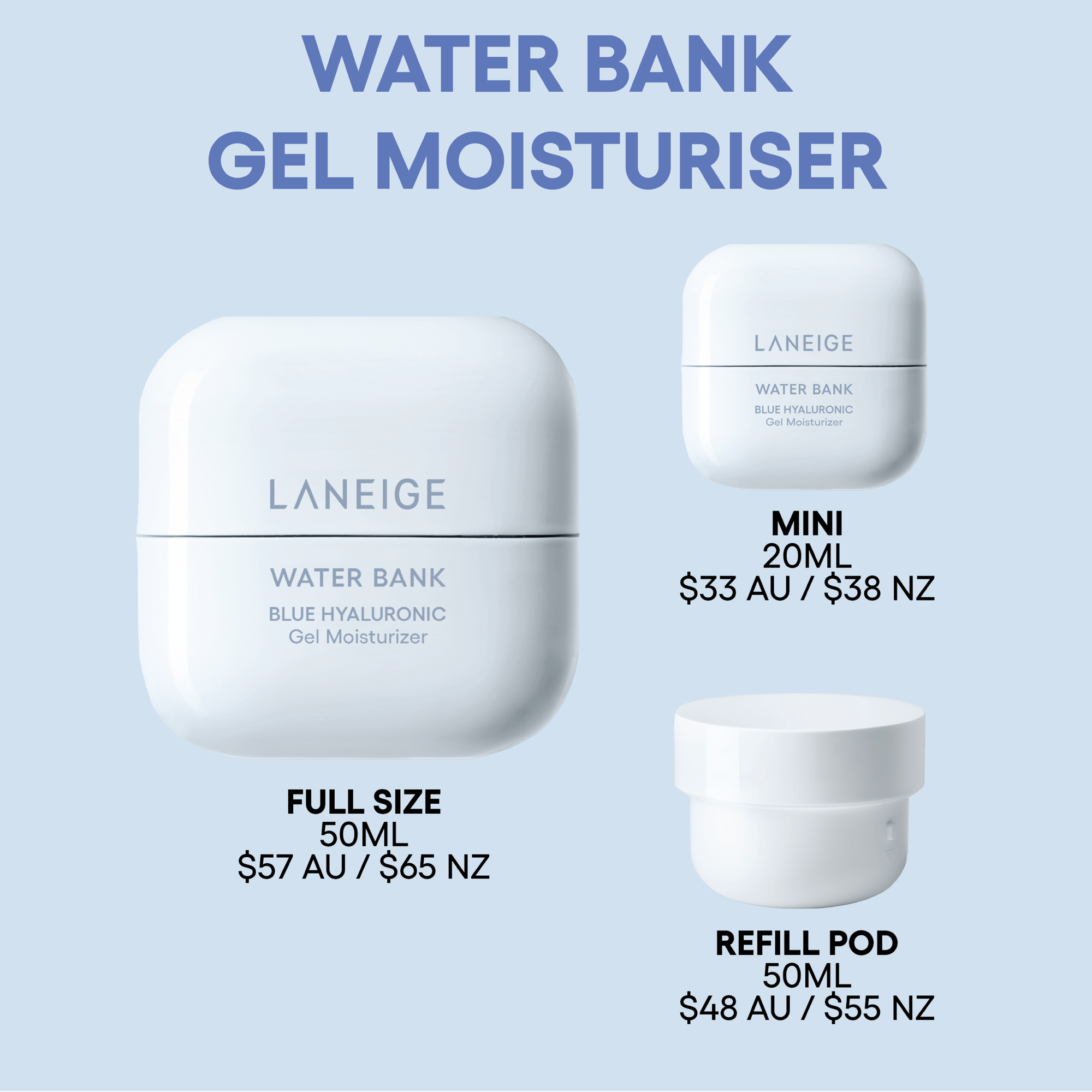 Laneige Water Bank Blue Hyaluronic Gel Moisturiser 20ml