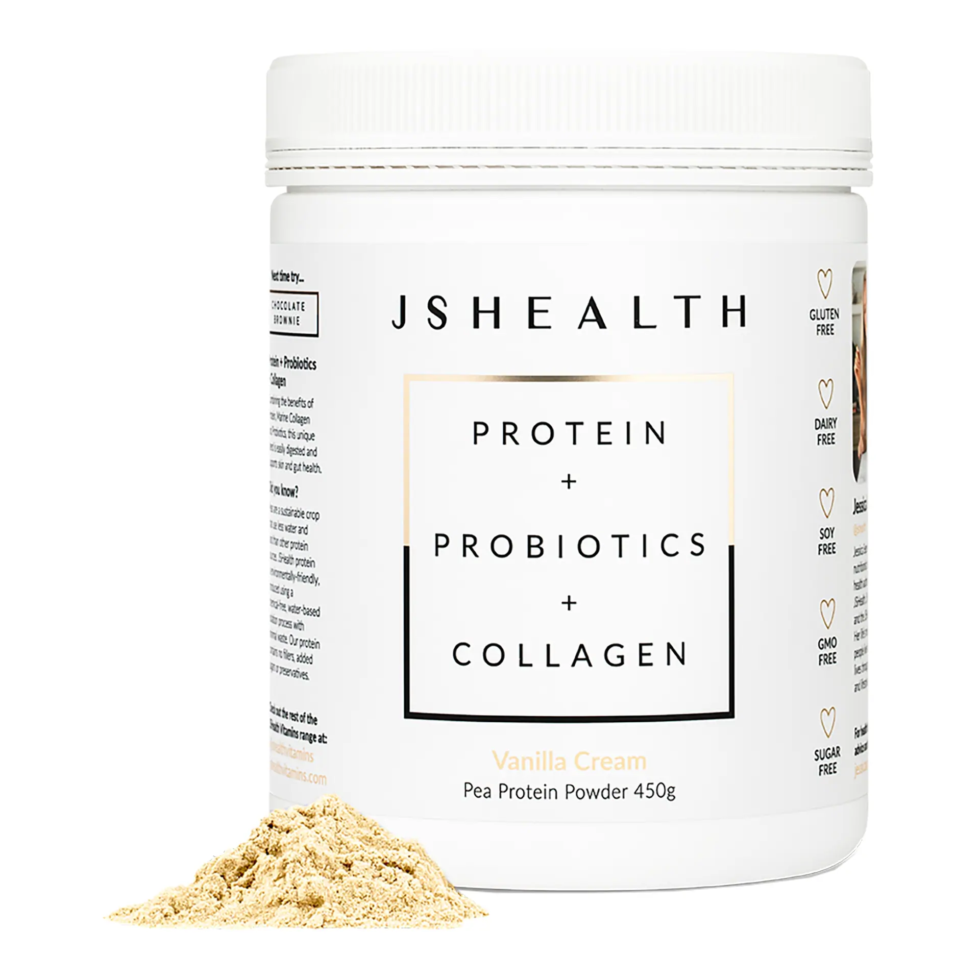 JSHealth Vitamins Protein + Probiotics + Collagen - Vanilla Cream (450g)