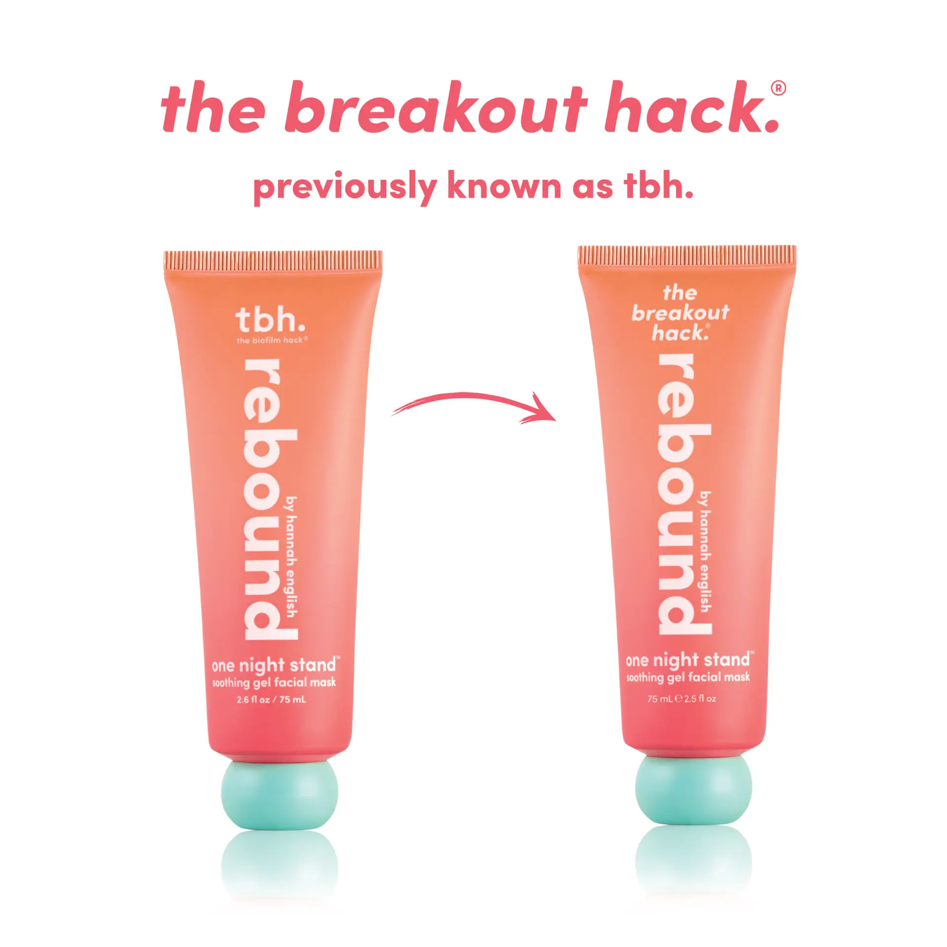 The Breakout Hack rebound one night stand soothing gel facial mask 75ml