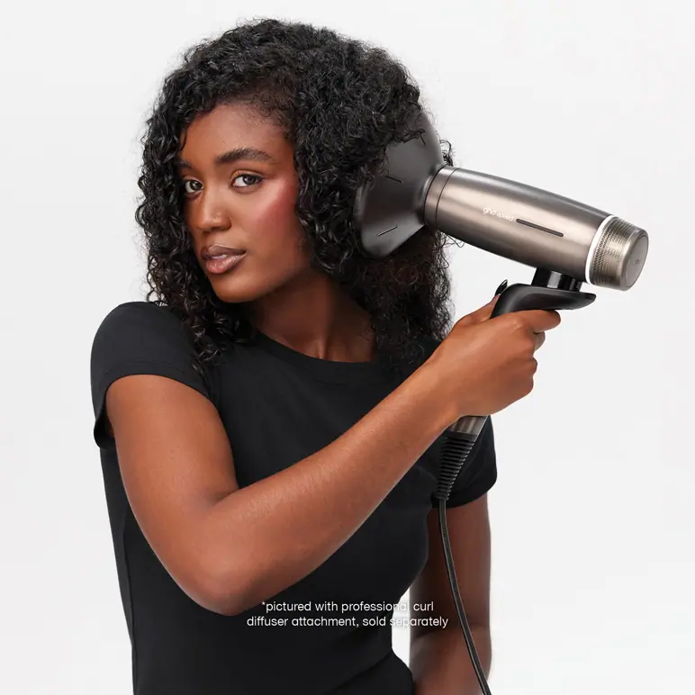 GHD speed professional hair dryer in titanium black