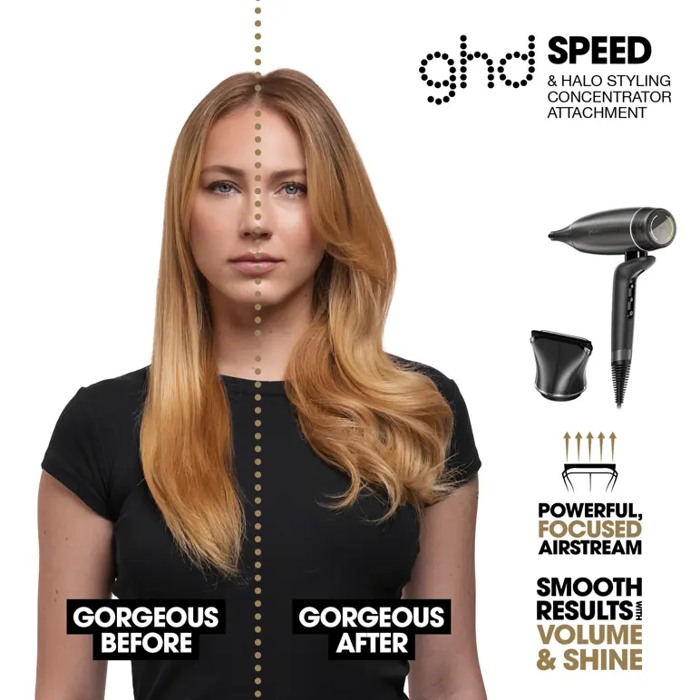 GHD speed professional hair dryer in titanium black