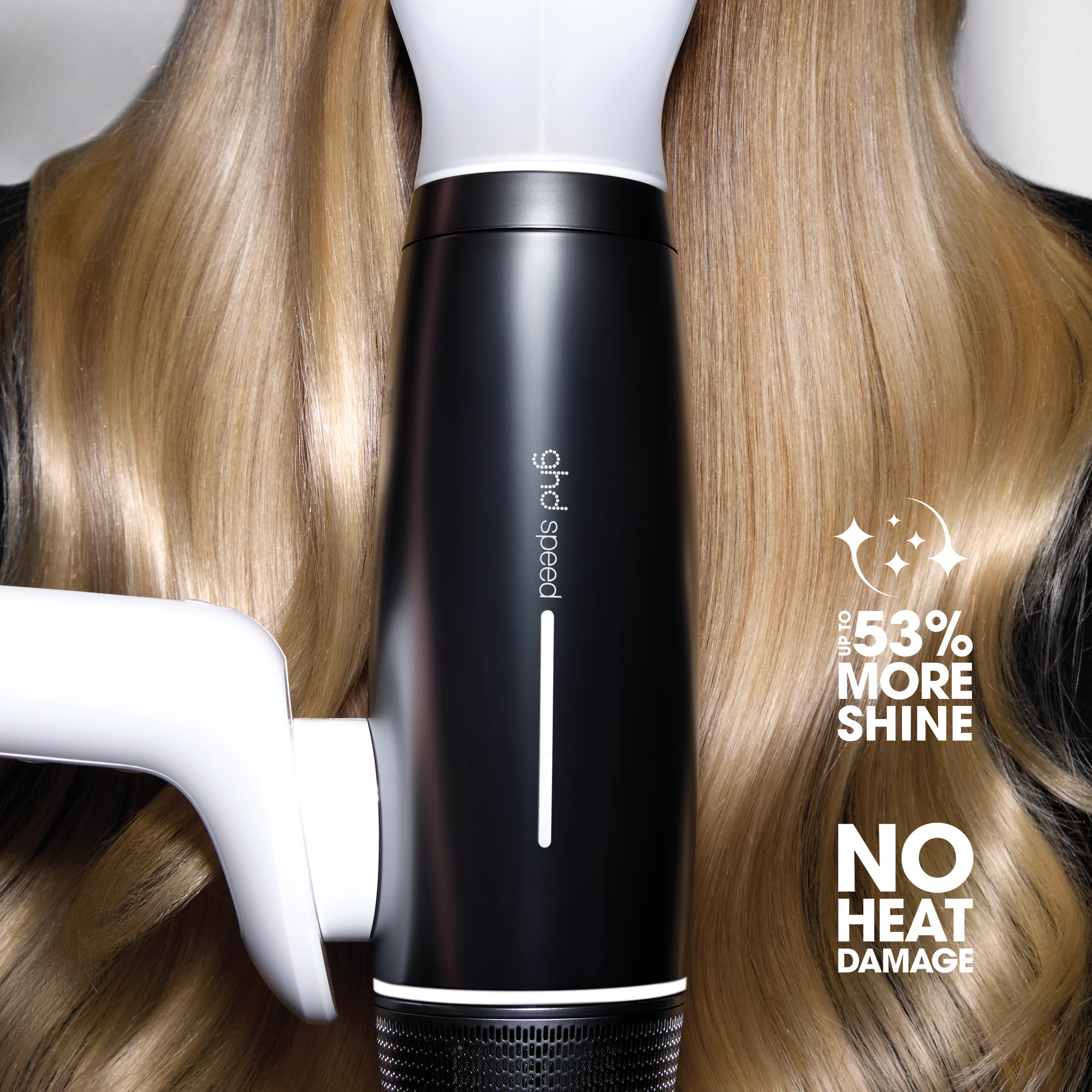 GHD speed professional hair dryer in silver white