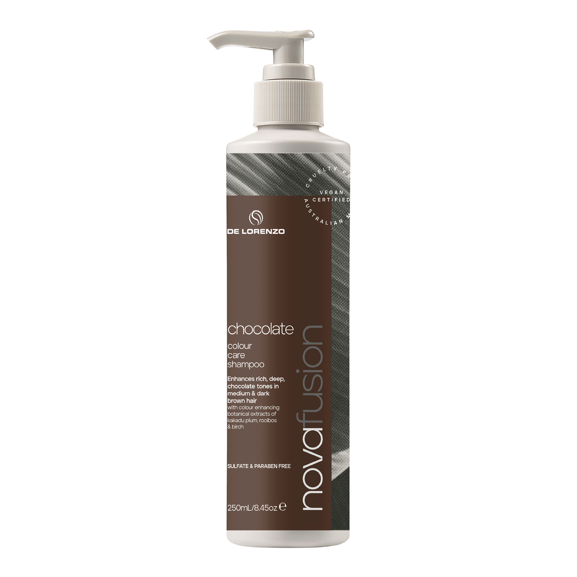 De Lorenzo Novafusion Chocolate Shampoo 250mL - Adore Beauty