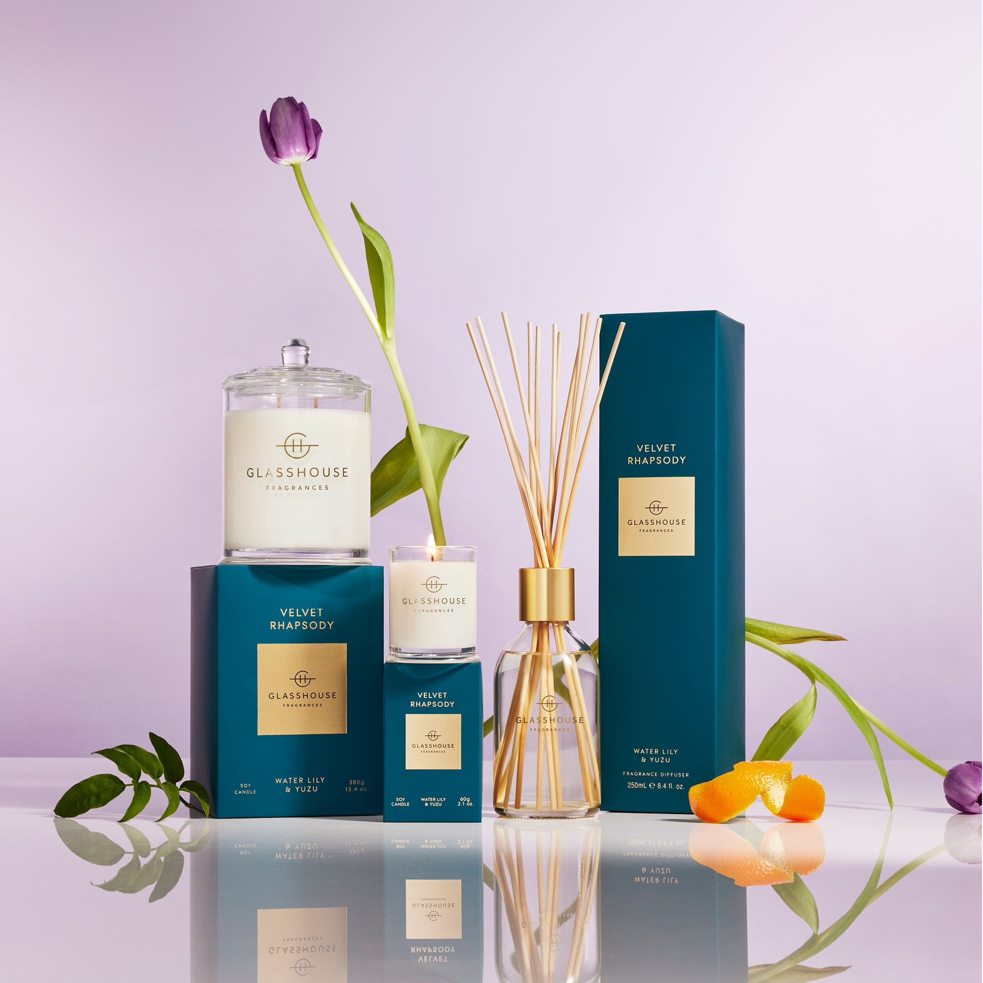 Glasshouse Fragrances 250ml Diffuser - VELVET RHAPSODY