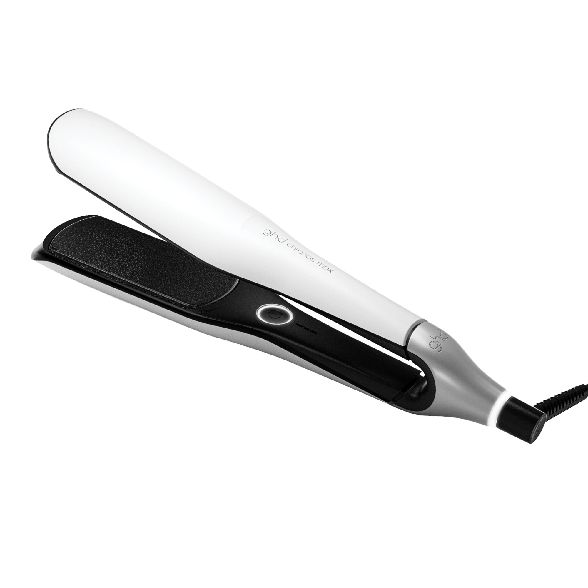 ghd chronos max wide plate hair straightener in white