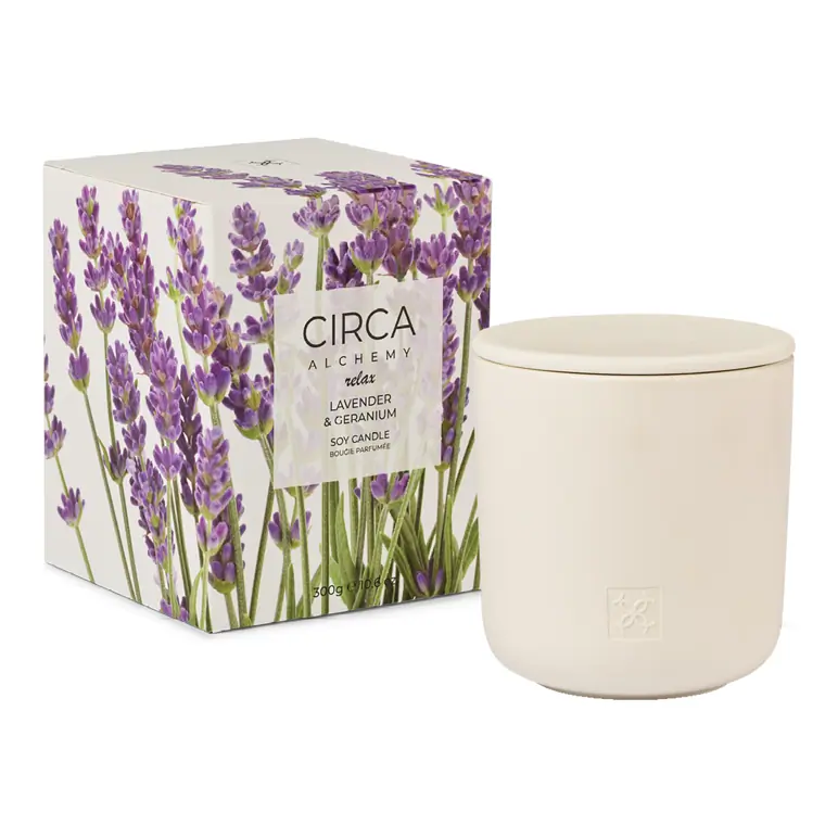 CIRCA 300g Candle - Alchemy Relax - LAVENDER & GERANIUM