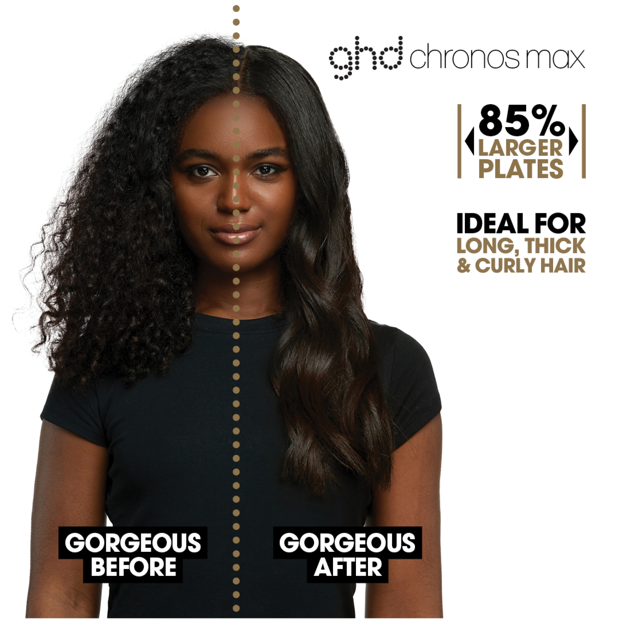 ghd chronos max wide plate hair straightener in white