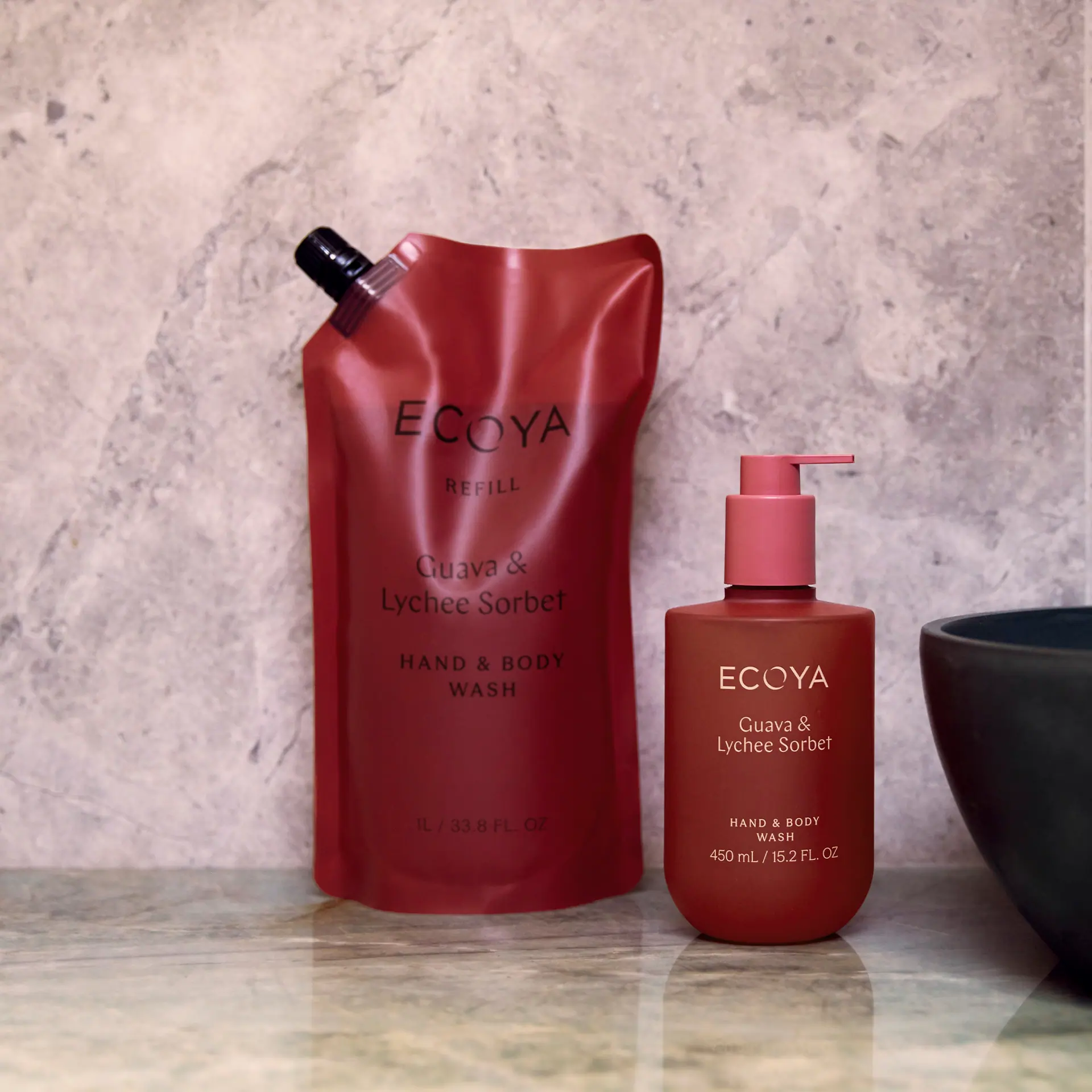 ECOYA Hand & Body Wash Guava & Lychee Sorbet 450ml