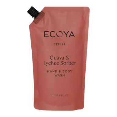 ECOYA Hand & Body Wash Refill Guava & Lychee Sorbet 1L