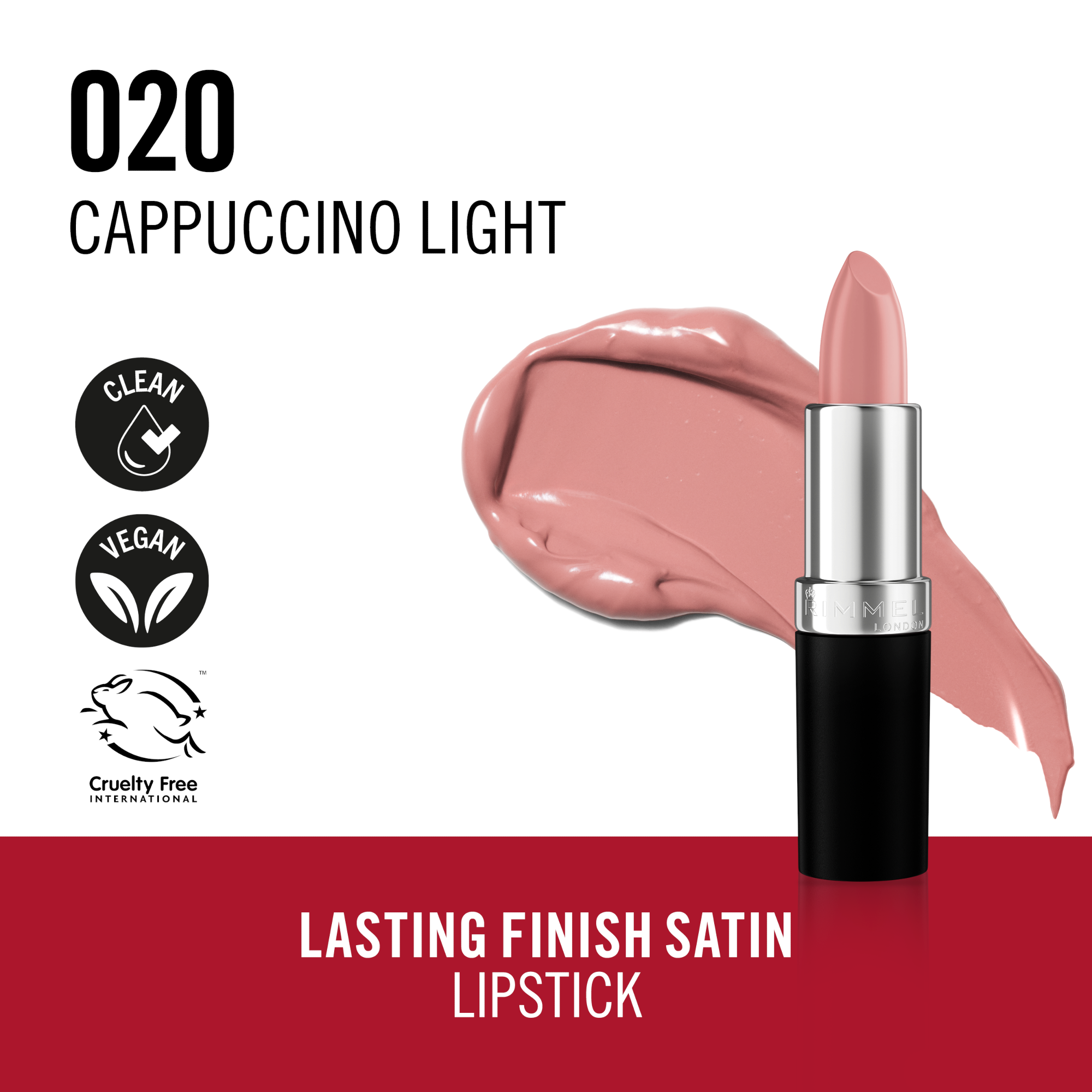 Rimmel London Lasting Finish Lipstick, 20 Cappuccino Light