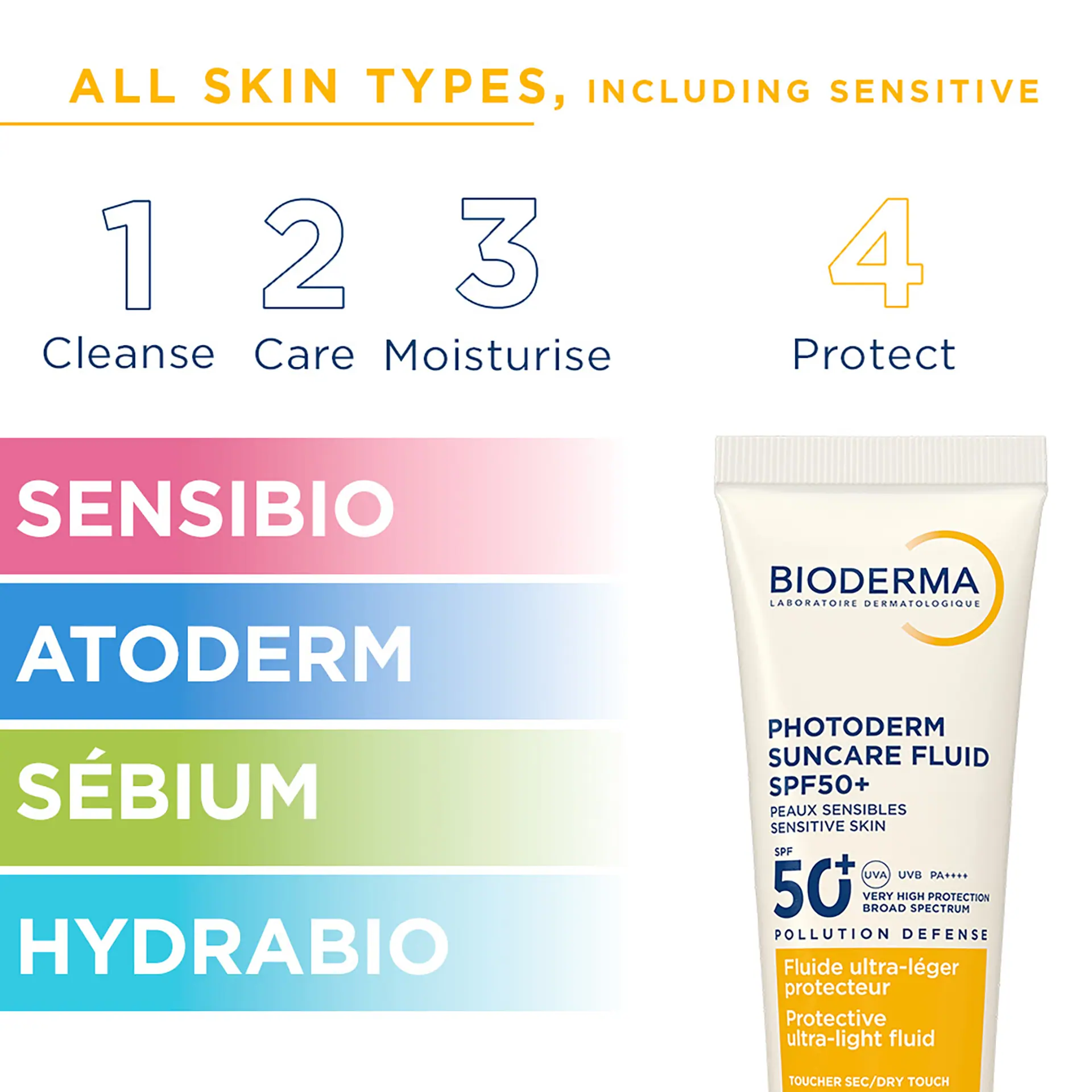 BIODERMA Photoderm Suncare Fluid SPF50+ Dry-touch Face Sunscreen - 50ml