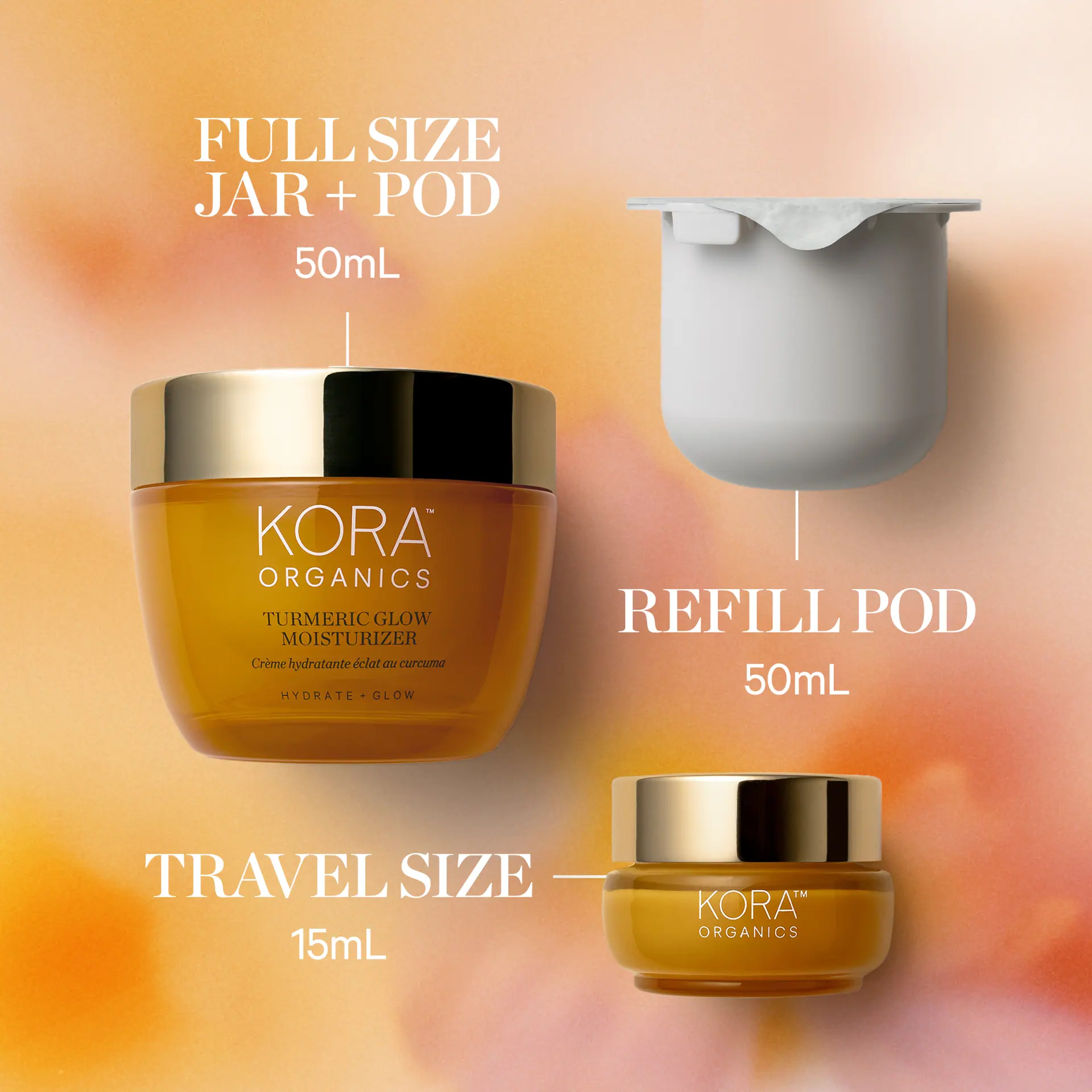 KORA Organics Turmeric Glow Moisturizer Refill Pod 50ml