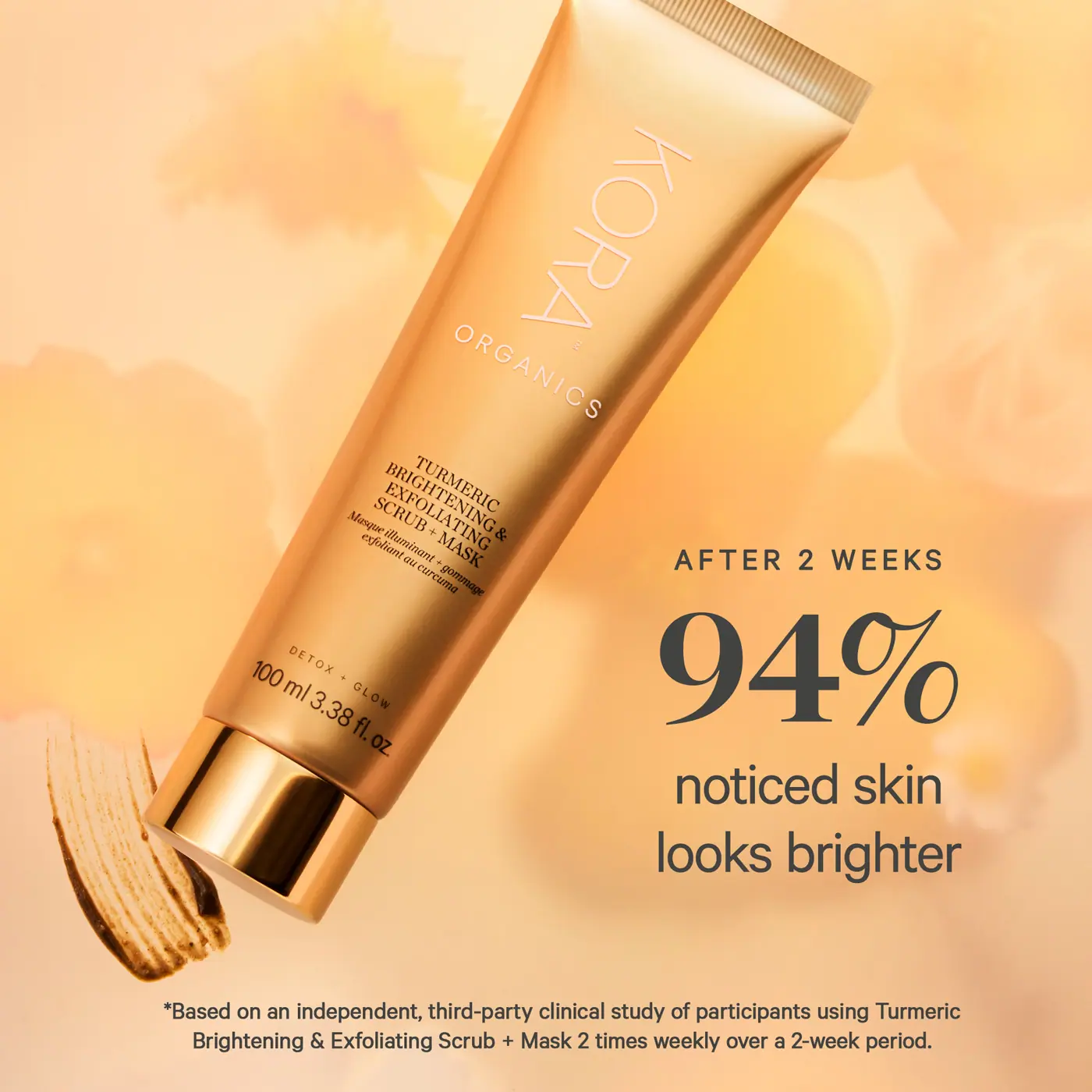 KORA Organics Turmeric Brightening & Exfoliating Scrub + Mask 100ml