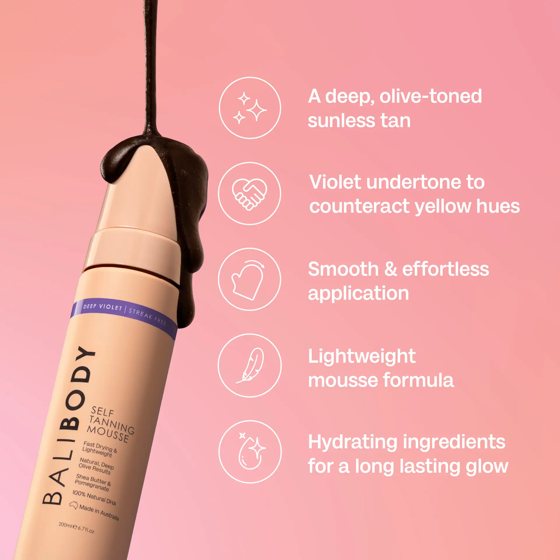Bali Body Deep Violet Self Tanning Mousse 200ml