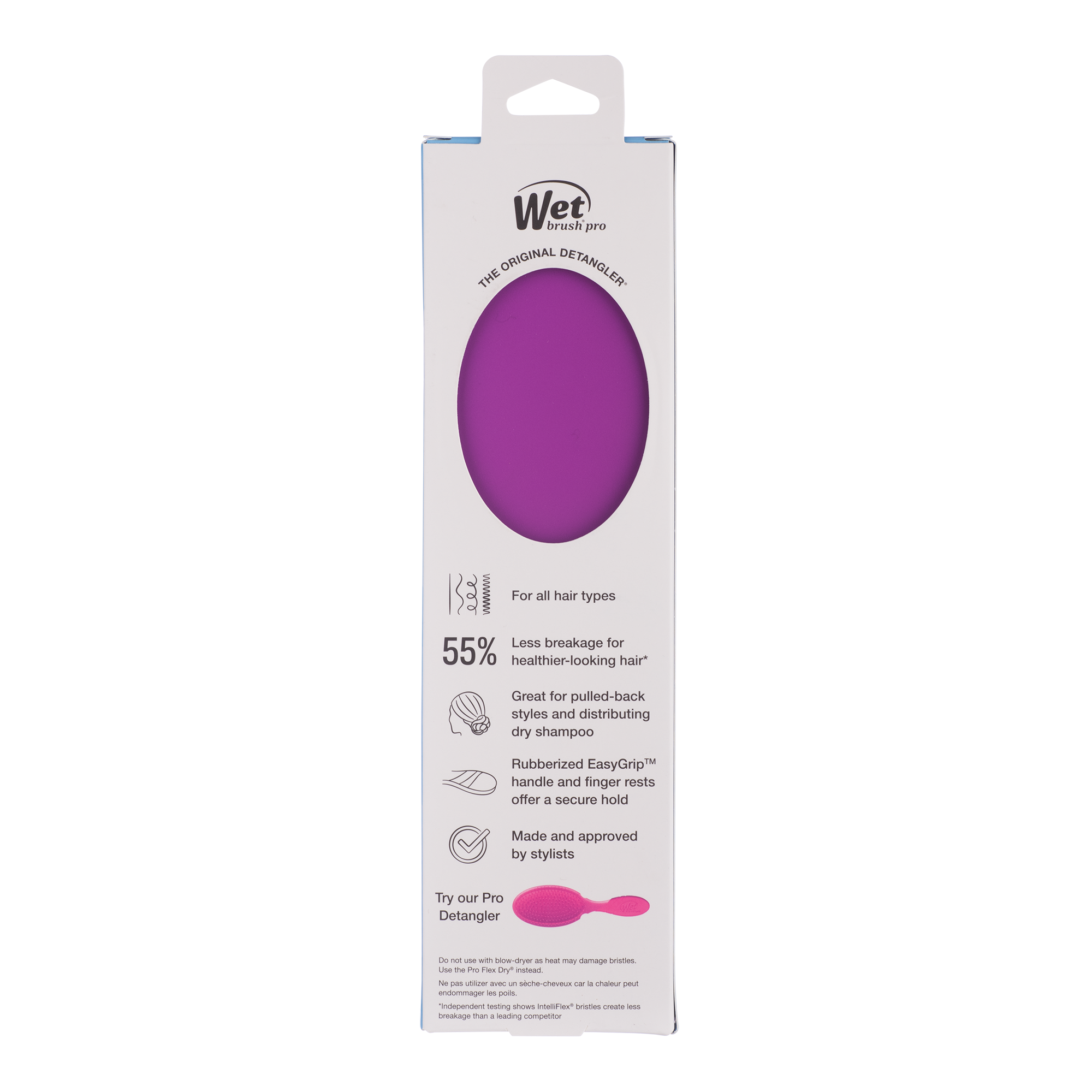 The Wet Brush Pro Shine Enhancer Boar Bristle Brush - Purple