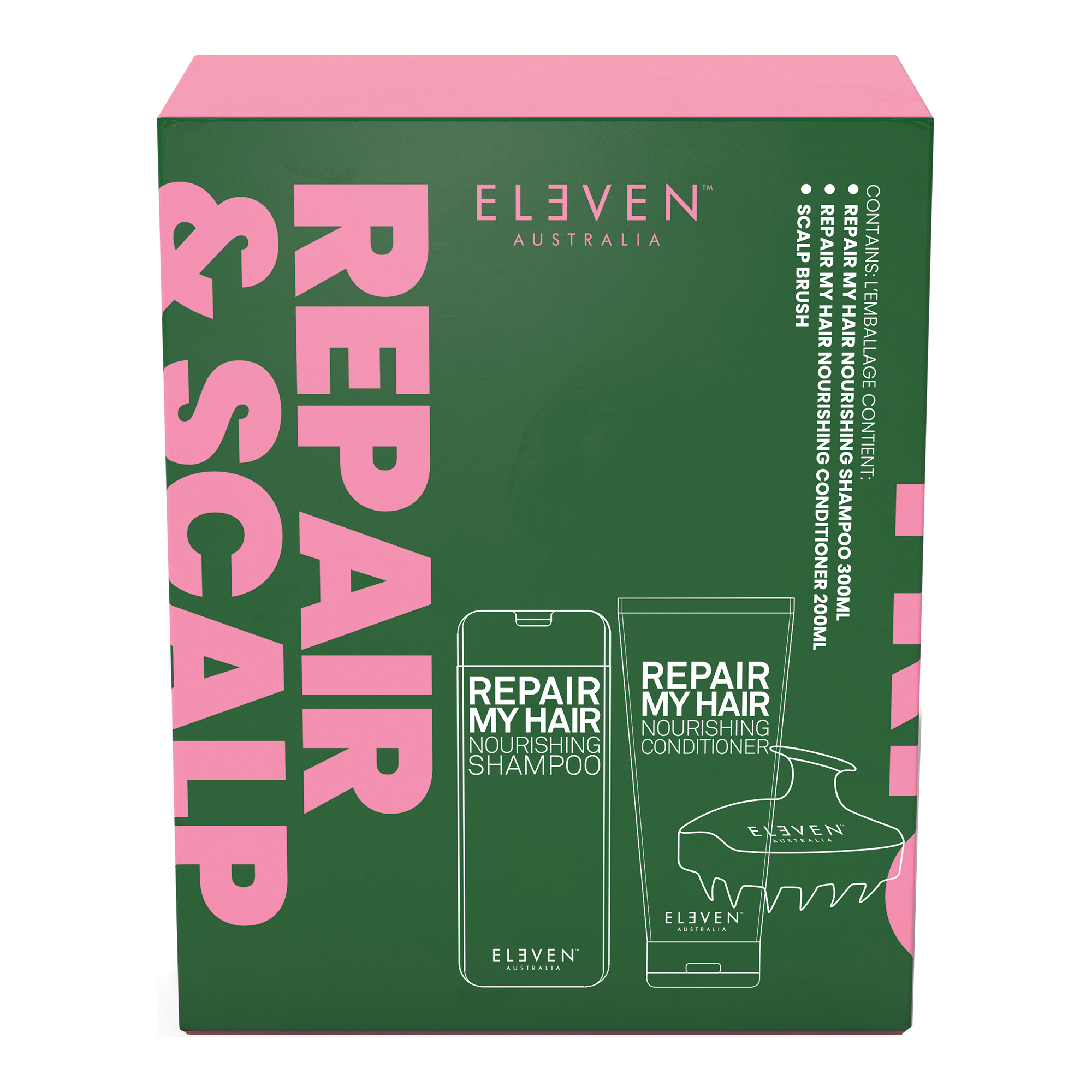 ELEVEN Australia Repair & Scalp Brush Trio Pack