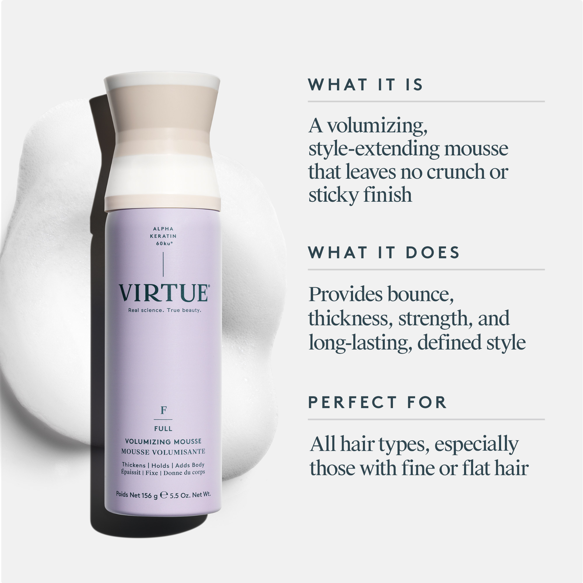 VIRTUE Volumizing Mousse 156g