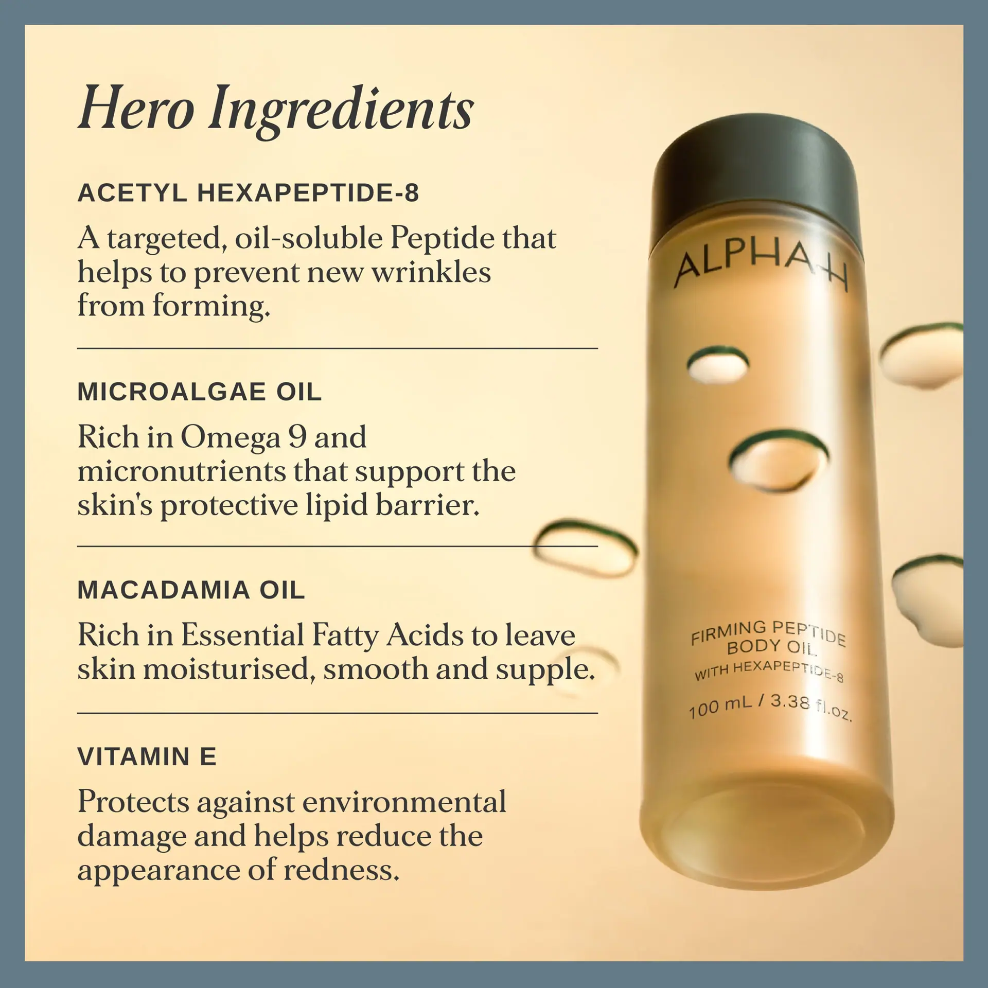 Alpha-H Firming Peptide Body Oil with Hexapeptide-8 100ml