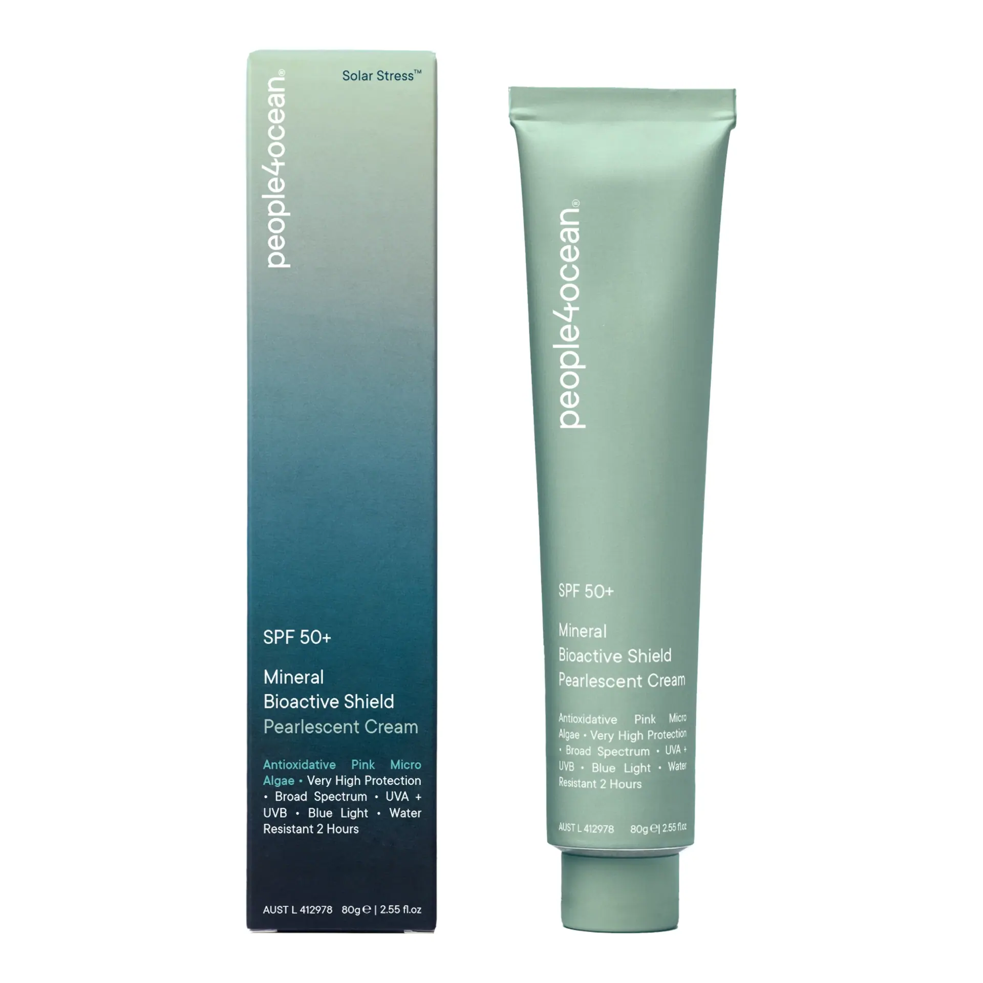people4ocean SPF 50+ BIOACTIVE SHIELD Pearlescent Mineral Sunscreen 80g